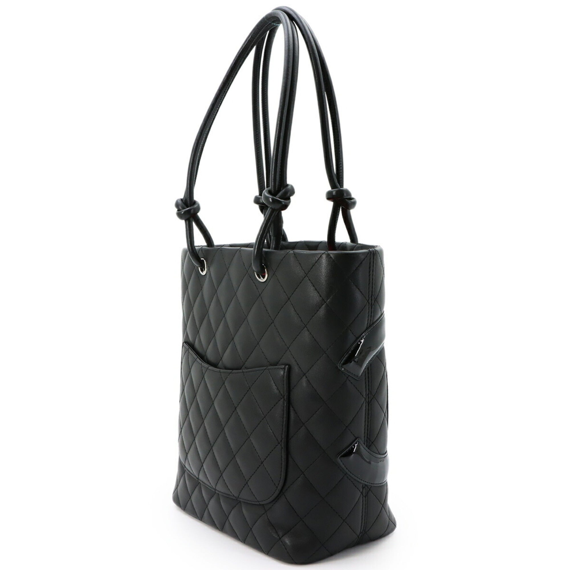 Chanel Black Leather Handbag Tote Bag (Pre-Owned)
