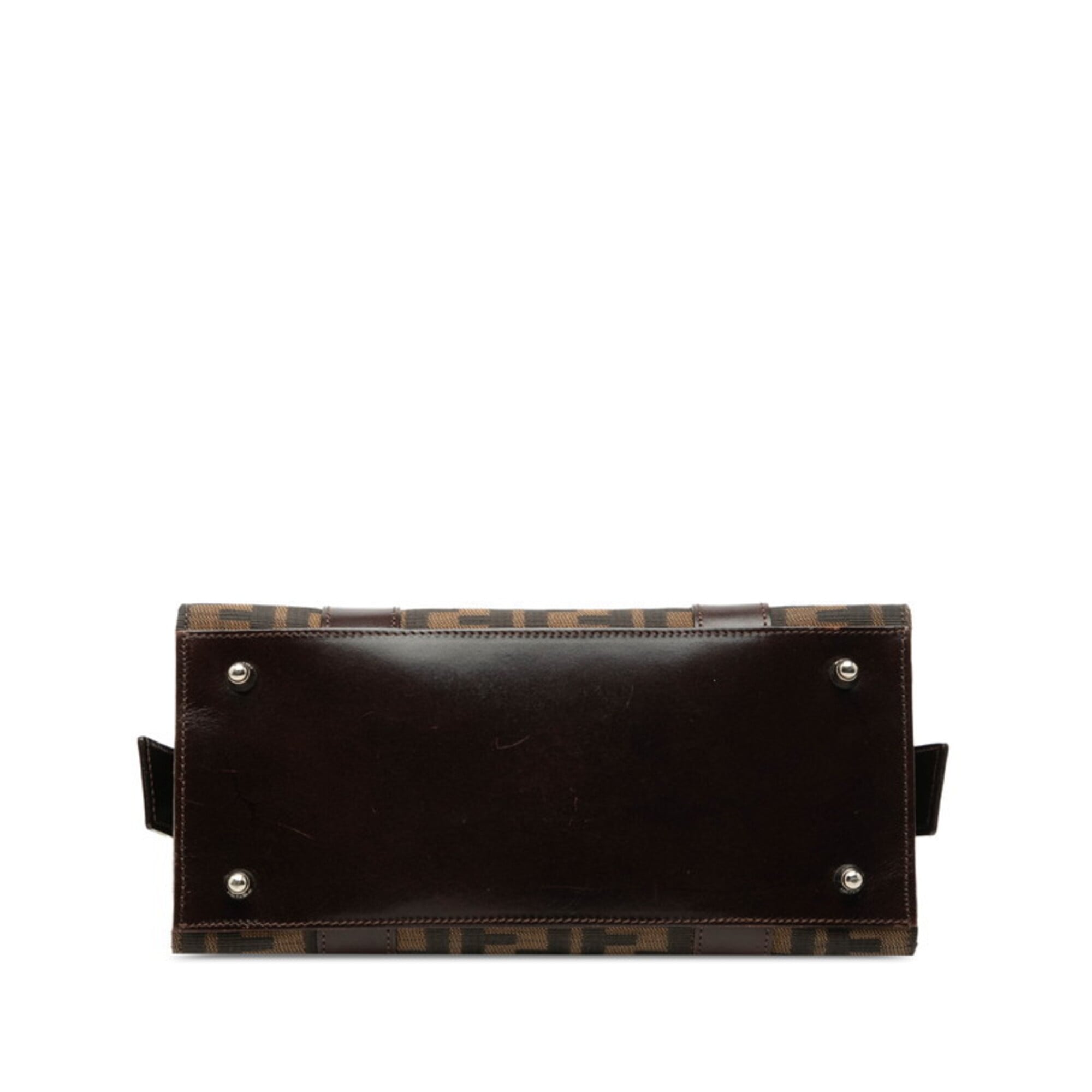 Fendi Brown Canvas Leather Handbag (Pre-Owned)