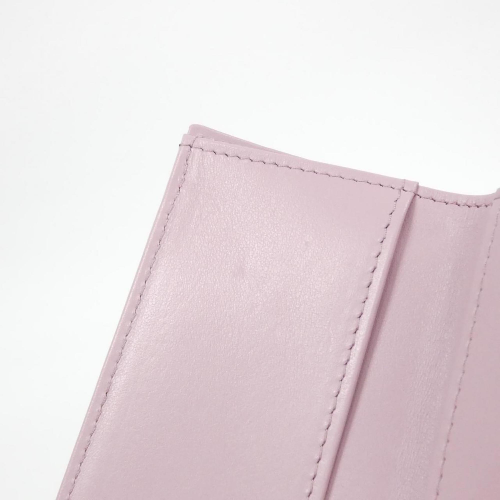 Chanel Pink Grained Calfskin Wallet (Tri-Fold) (Pre-Owned)
