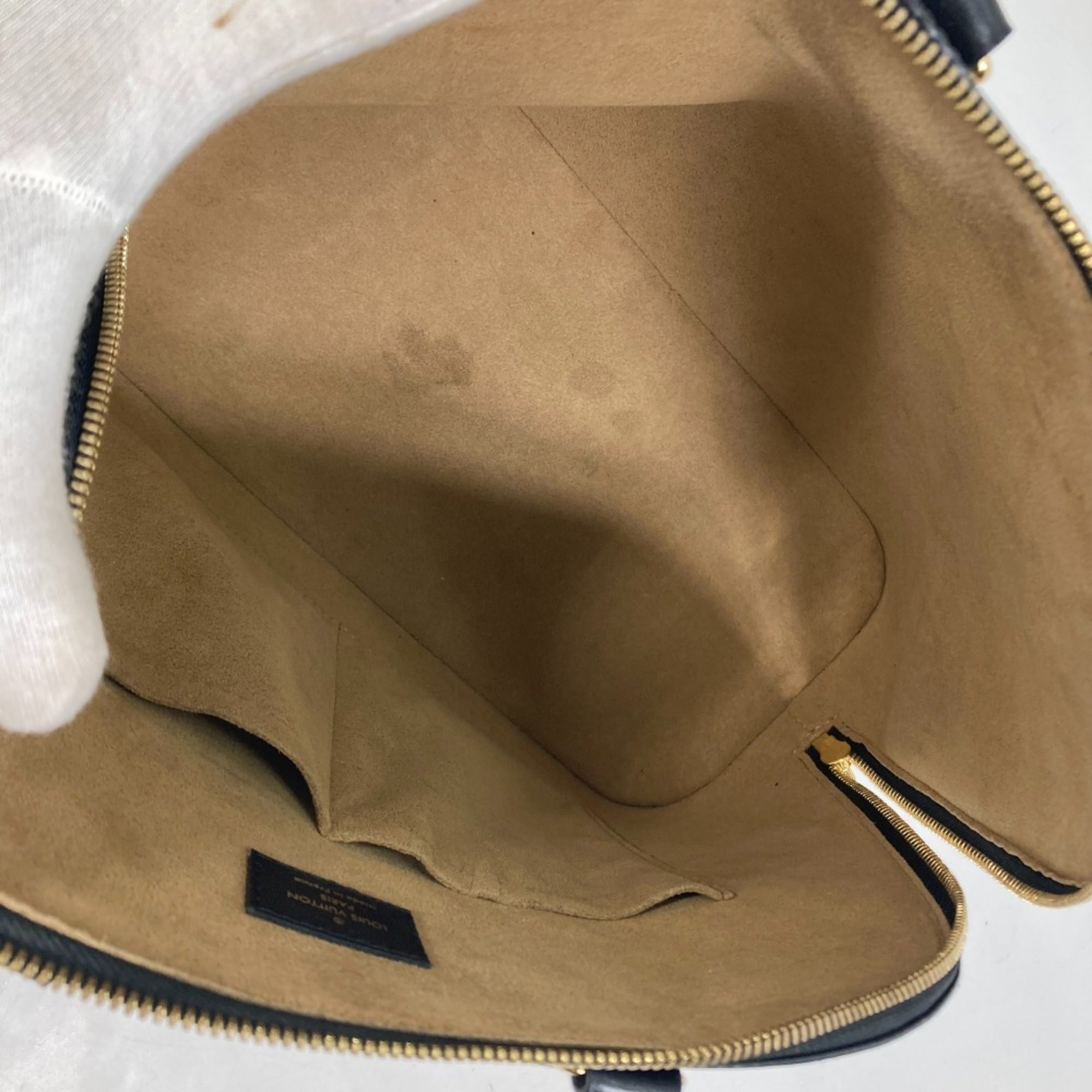 Louis Vuitton Beige Black Canvas Leather Handbag (Pre-Owned)