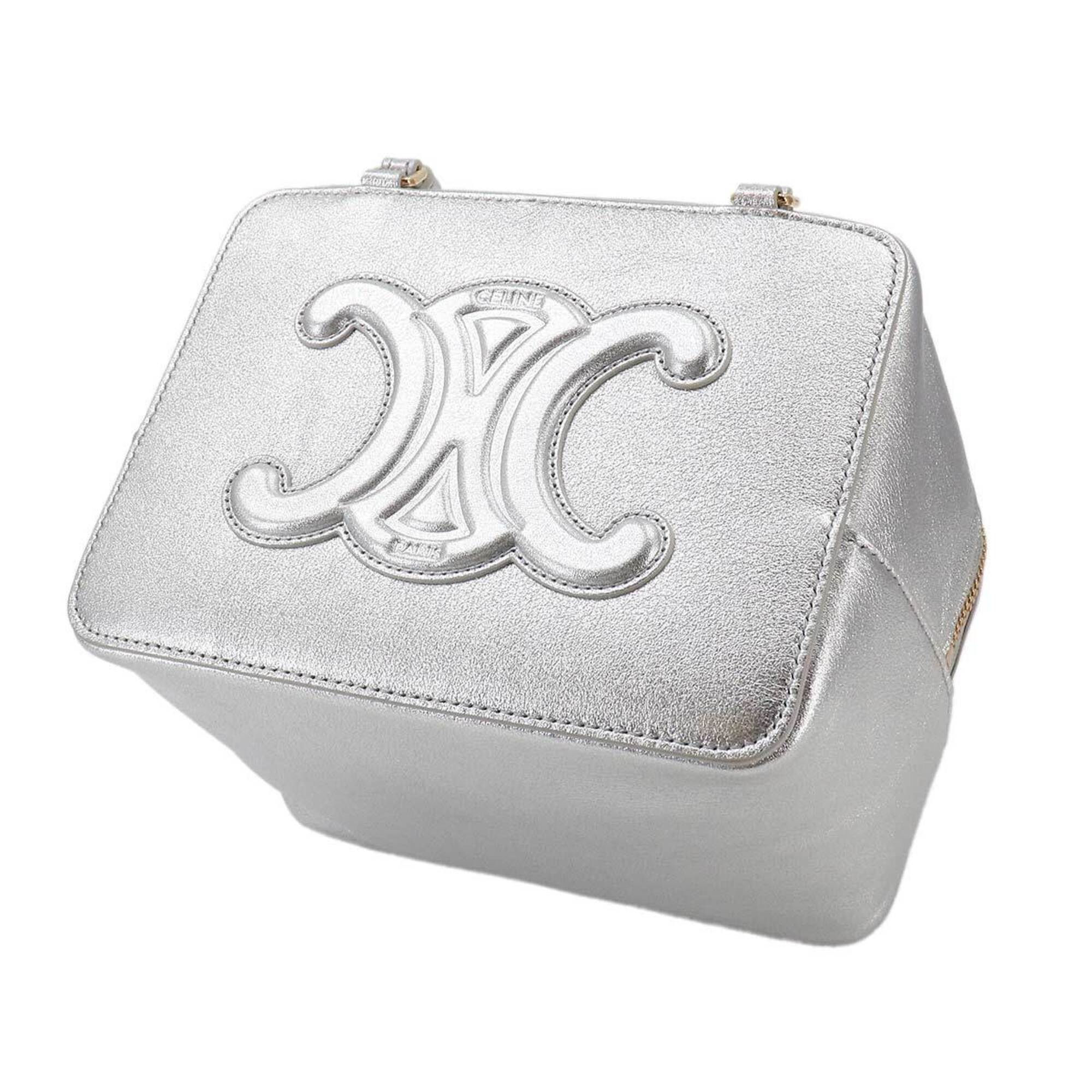 Celine Metallic Silver Leather Handbag Shoulder Bag (Pre-Owned)