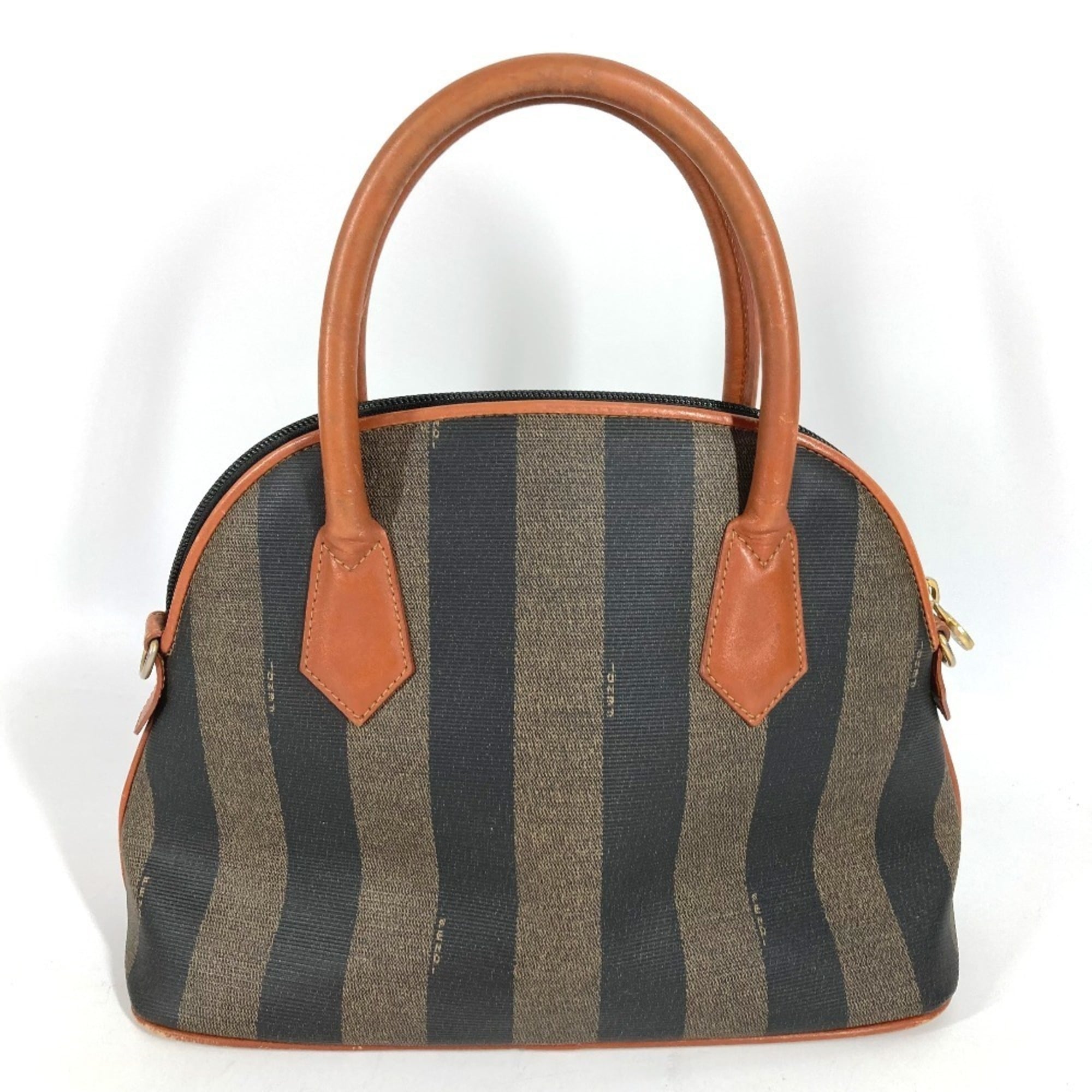 Fendi Brown Khaki Pvc Leather Handbag Tote Bag (Pre-Owned)
