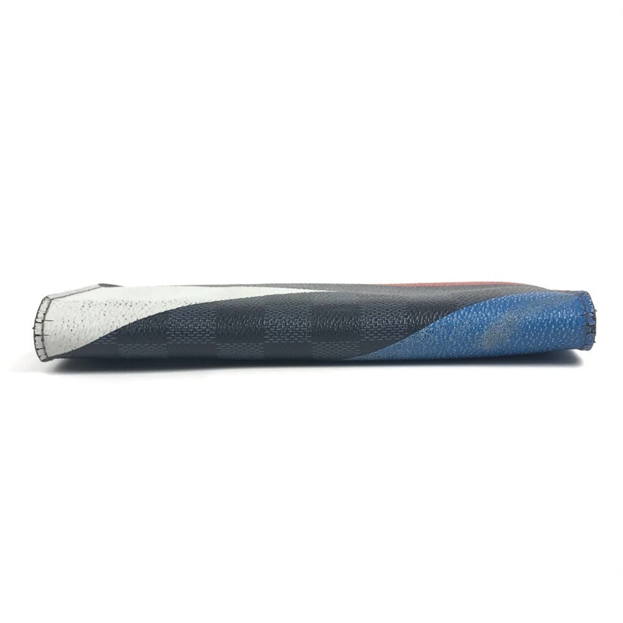 Louis Vuitton Blue Navy Red Color White Long Wallet (Bi-Fold) (Pre-Owned)