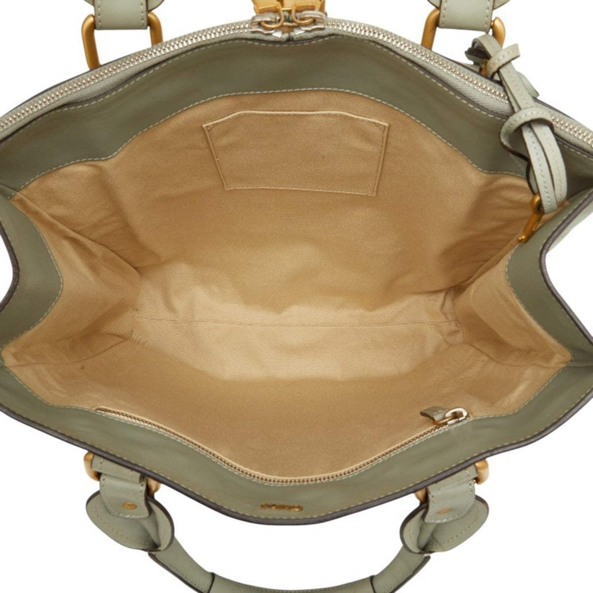 Chloé Green Leather Handbag Tote Bag (Pre-Owned)
