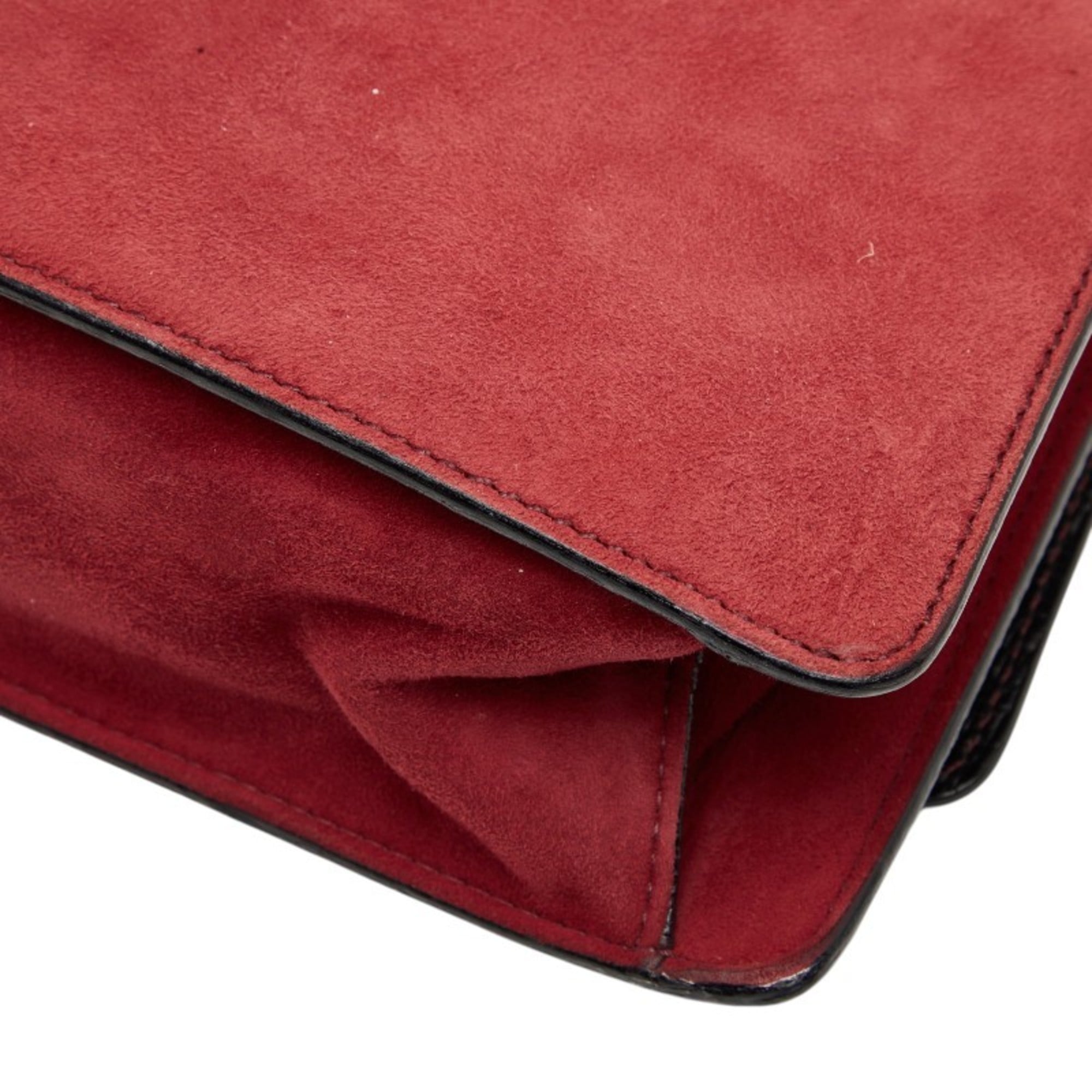 Loewe Red Color Suede Handbag Shoulder Bag (Pre-Owned)