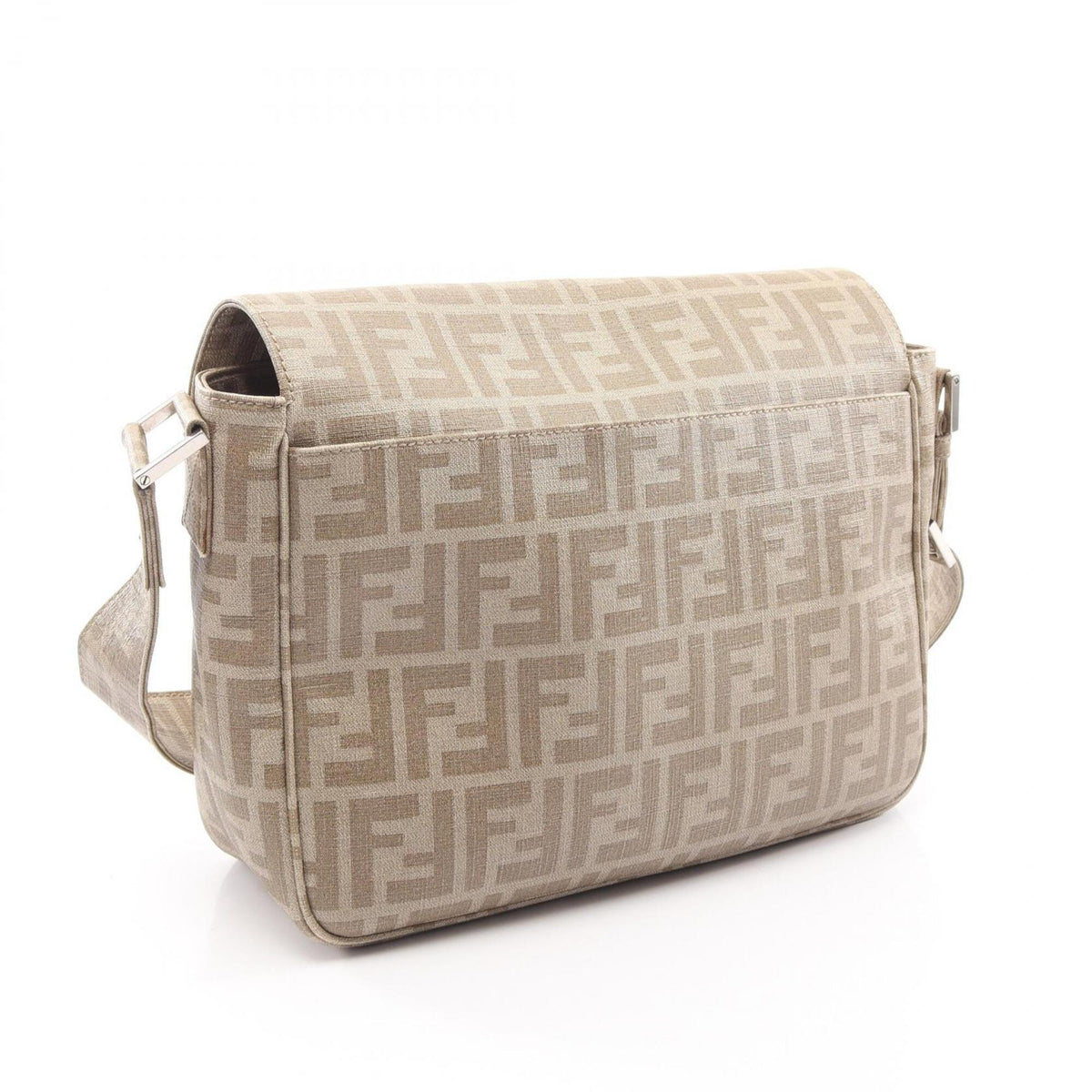 Fendi Beige Coated Canvas Shoulder Bag (Pre-Owned)