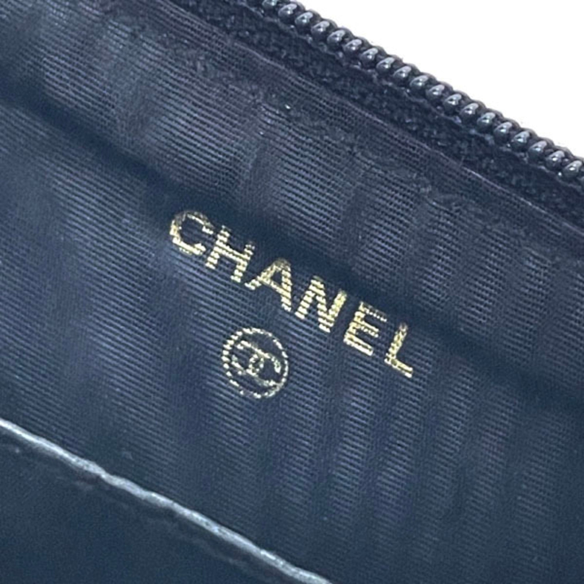 Chanel Black Grained Calfskin Coin Purse/Coin Case (Pre-Owned)