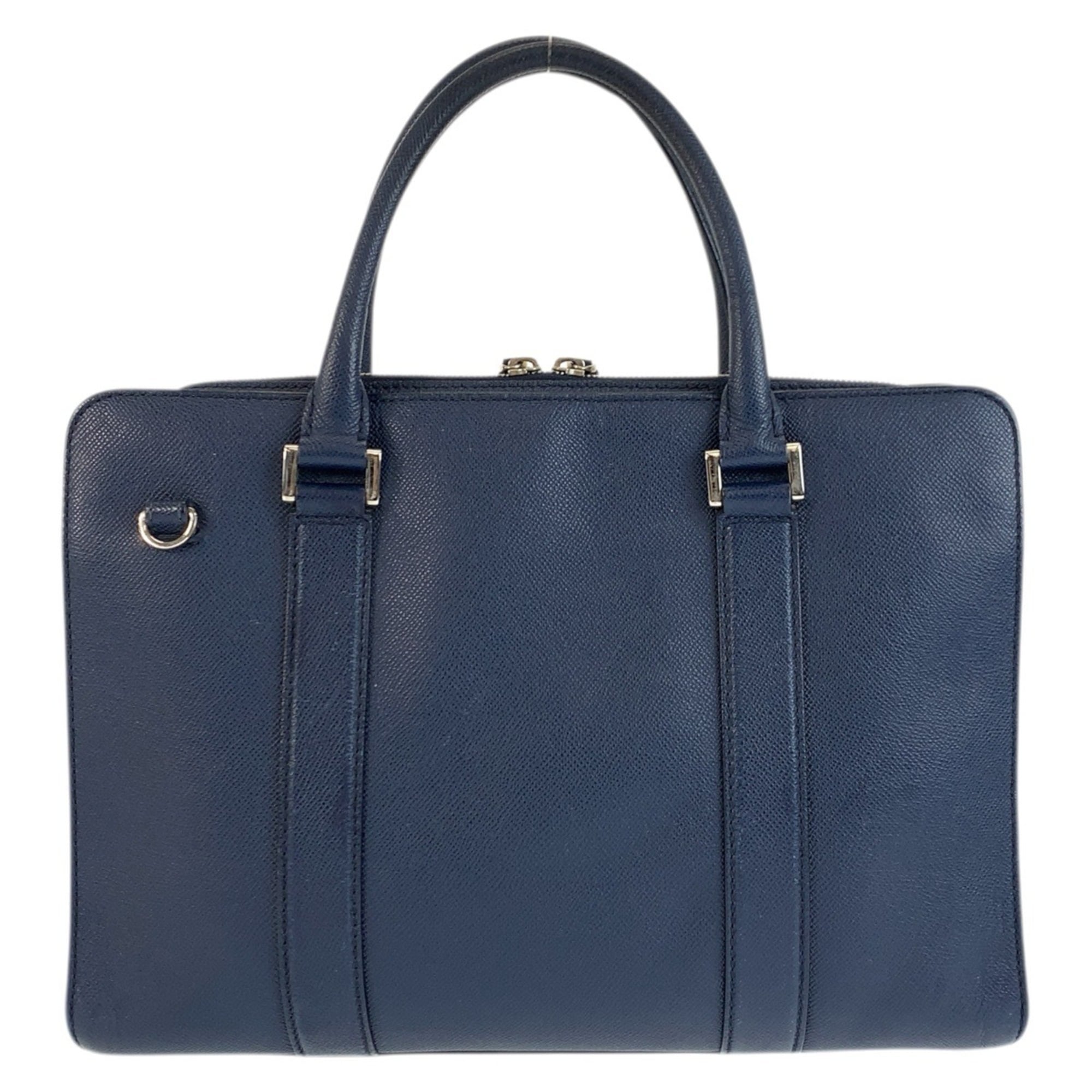 Bvlgari Navy Leather Briefcase (Pre-Owned)