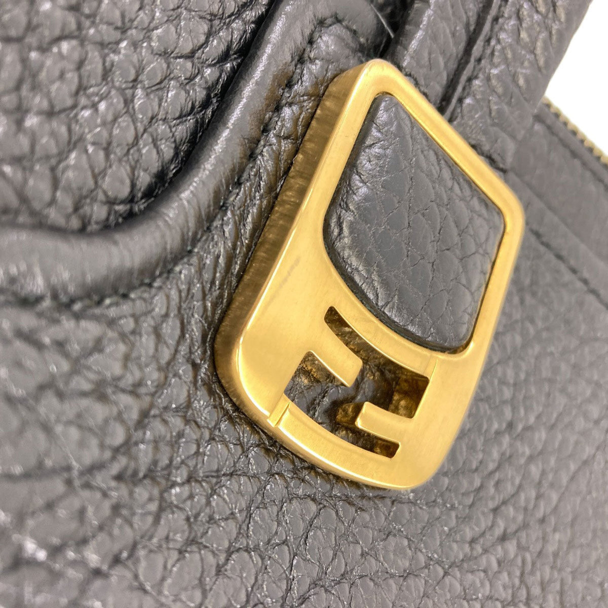 Fendi Chameleon Black Leather Tote Bag (Pre-Owned)
