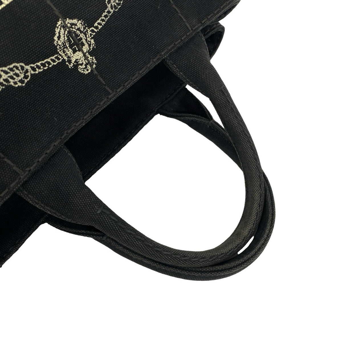 Prada Black Canvas Handbag Shoulder Bag Tote Bag (Pre-Owned)