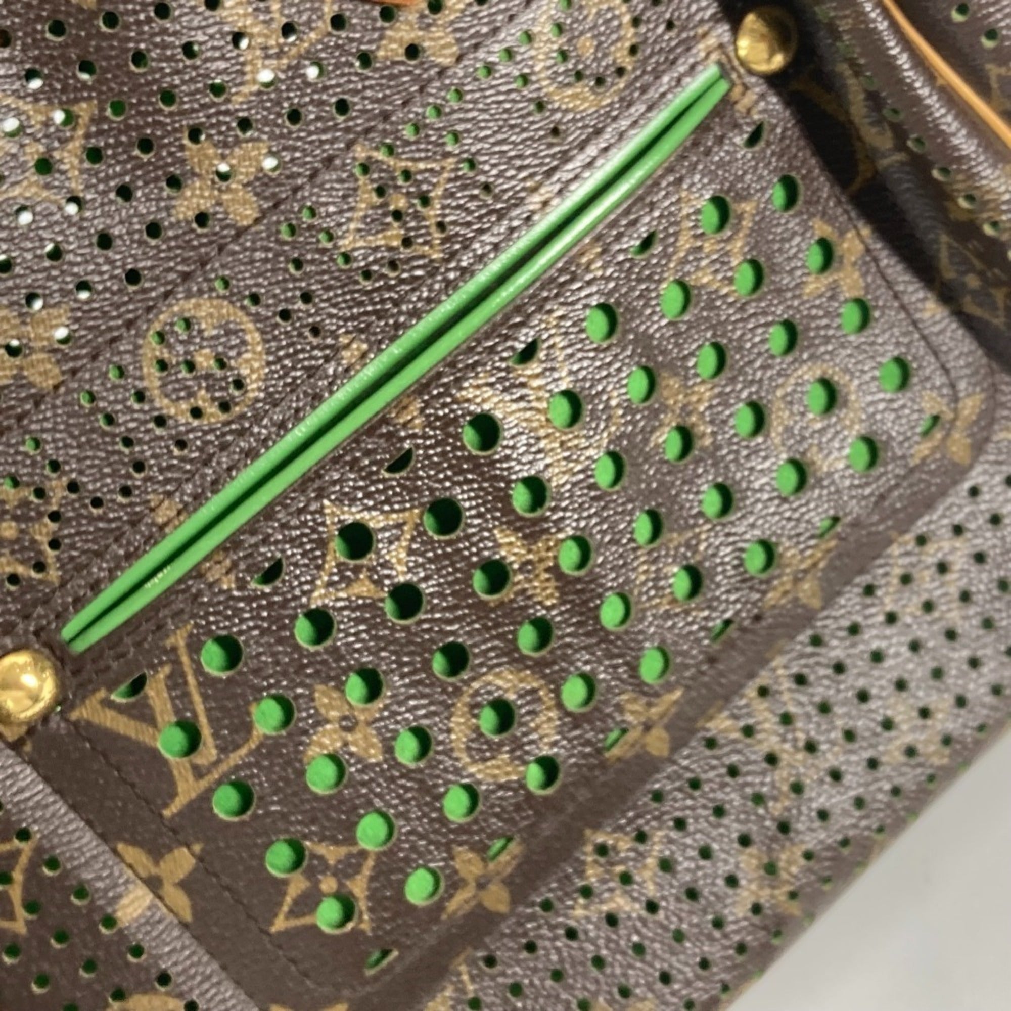 Louis Vuitton Brown Green Monogram Boston Bag Handbag (Pre-Owned)
