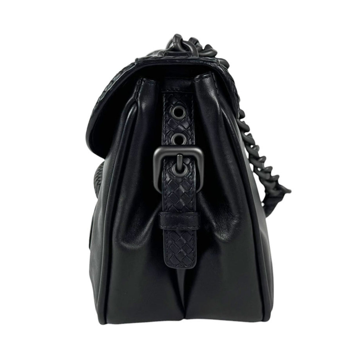 Bottega Veneta Black Leather Shoulder Bag (Pre-Owned)