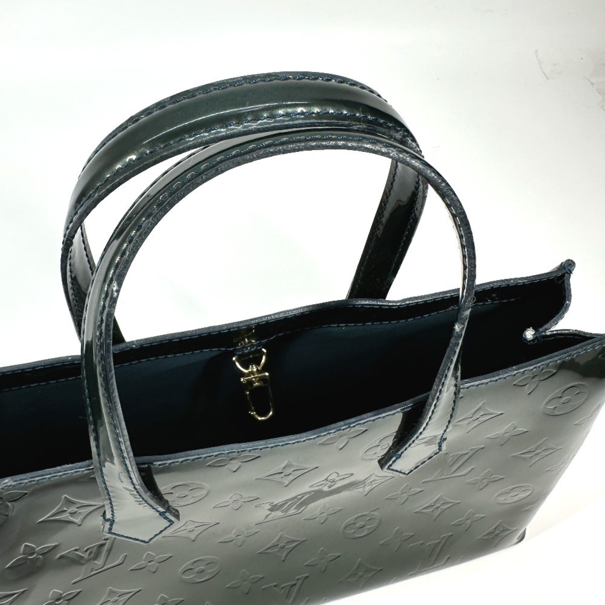 Louis Vuitton Monogram Vernis Blue Nuit Green Monogram Vernis Handbag Tote Bag (Pre-Owned)