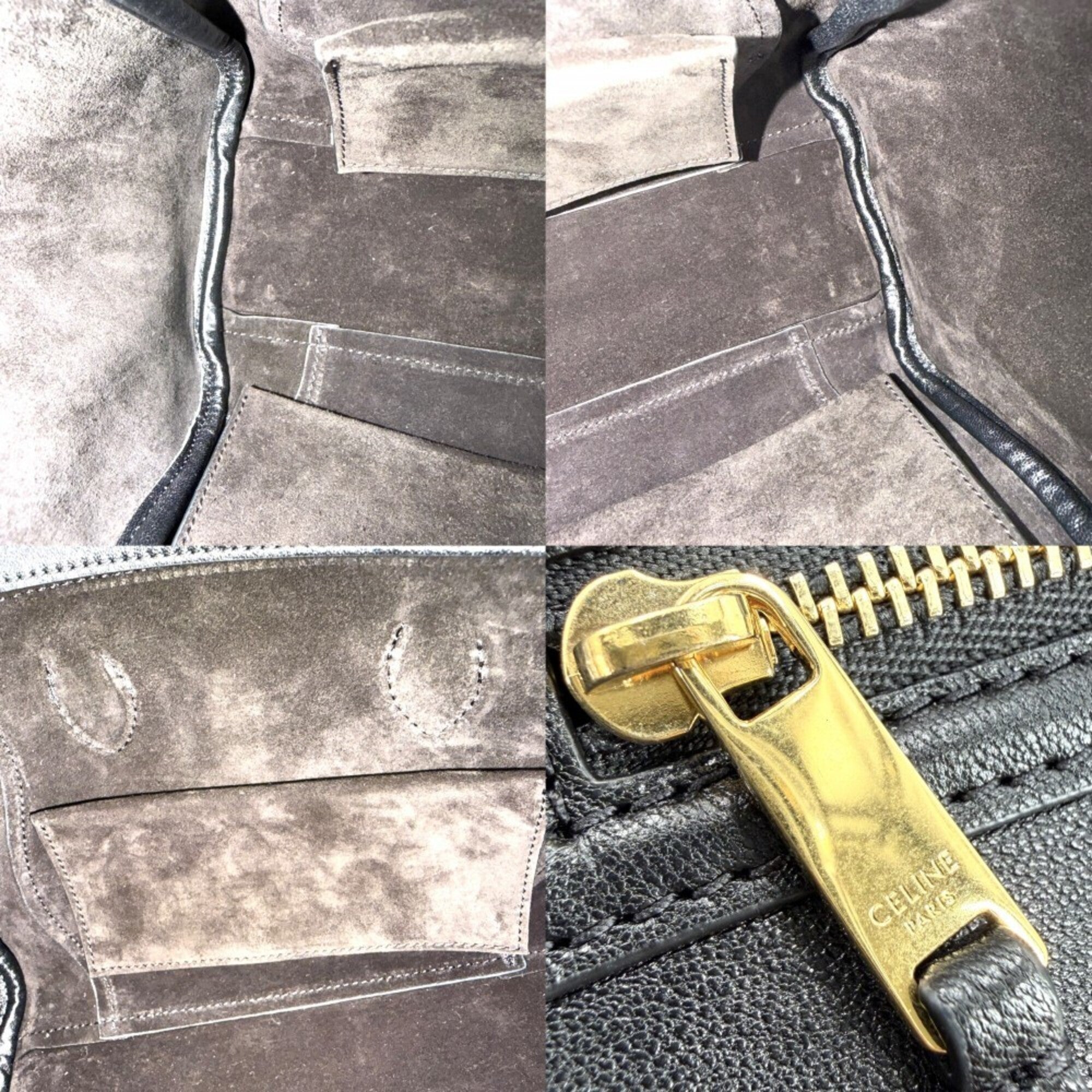 Celine Black Leather Handbag Shoulder Bag (Pre-Owned)