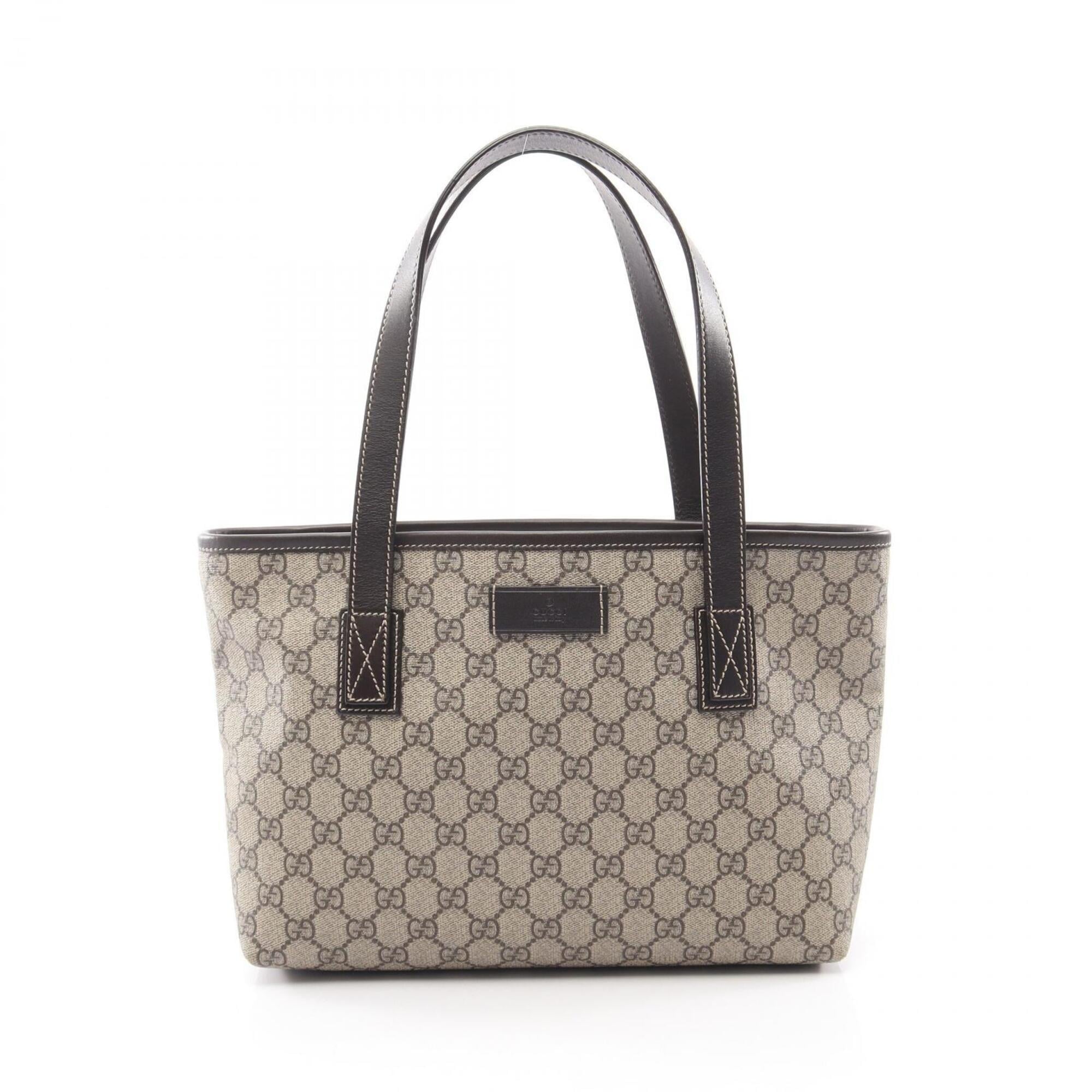 Gucci Beige Brown Pvc Leather Handbag Tote Bag (Pre-Owned)