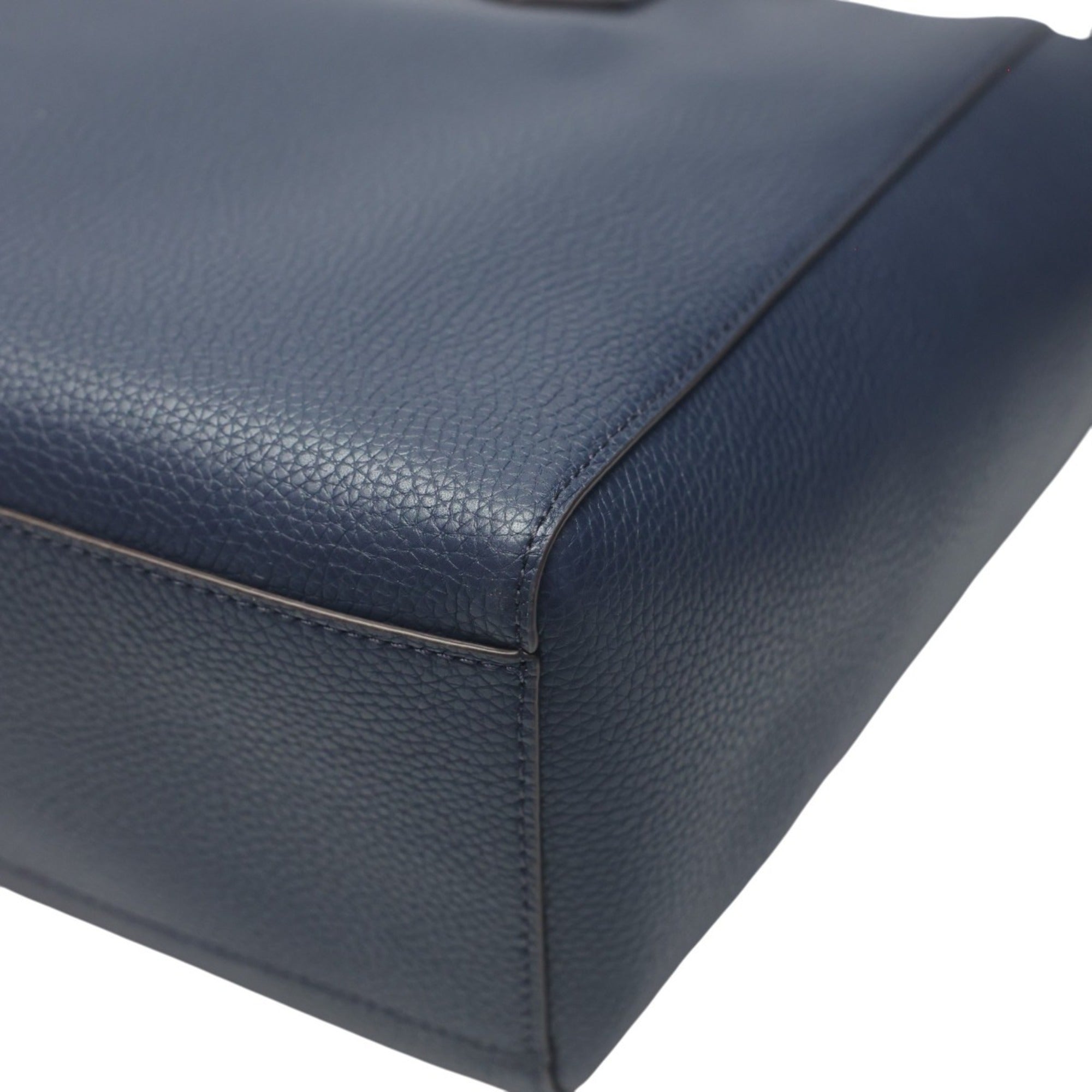 Michael Kors Navy Leather Shoulder Bag Tote Bag (Pre-Owned)