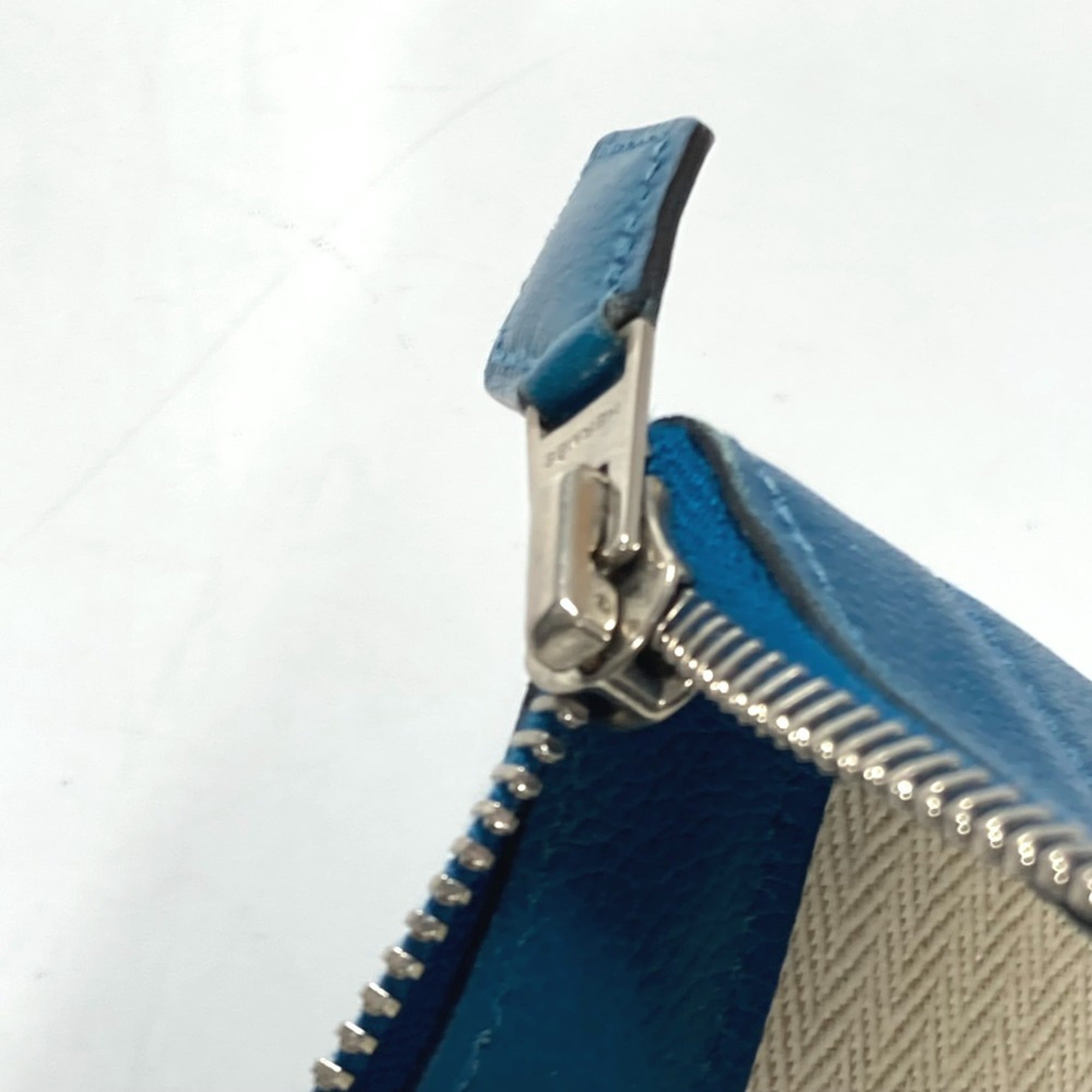 Hermes Blue Leather Clutch Bag Pouch (Pre-Owned)