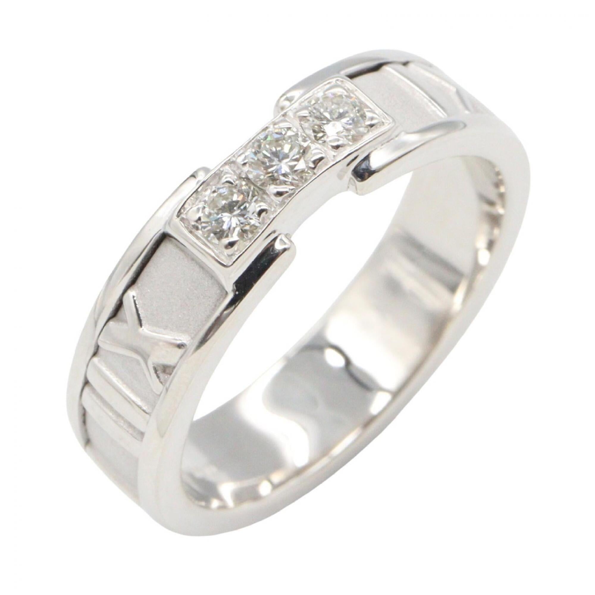 Tiffany Silver Clear White Gold (18K) Band Ring (Pre-Owned)