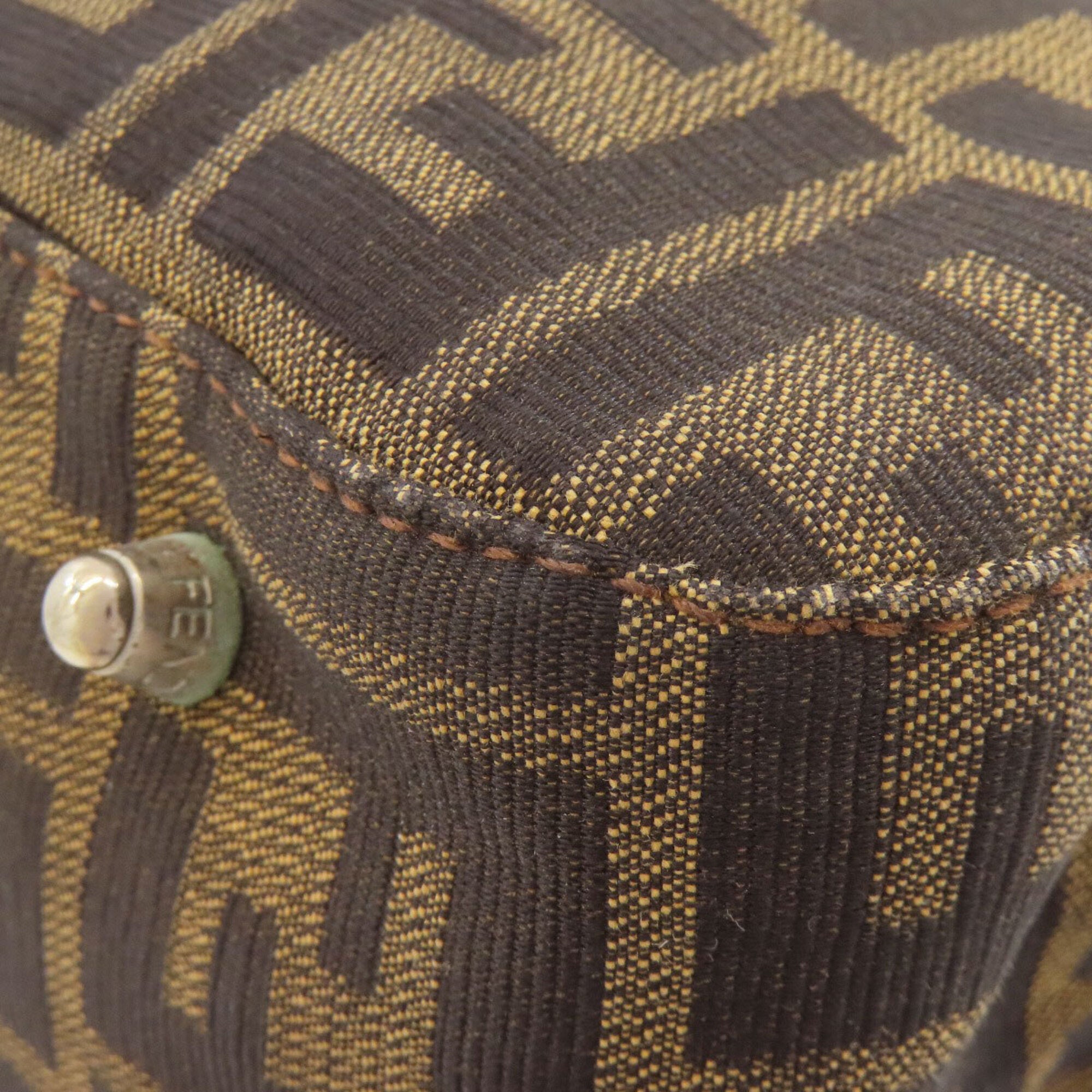 Fendi Brown Canvas Leather Handbag (Pre-Owned)
