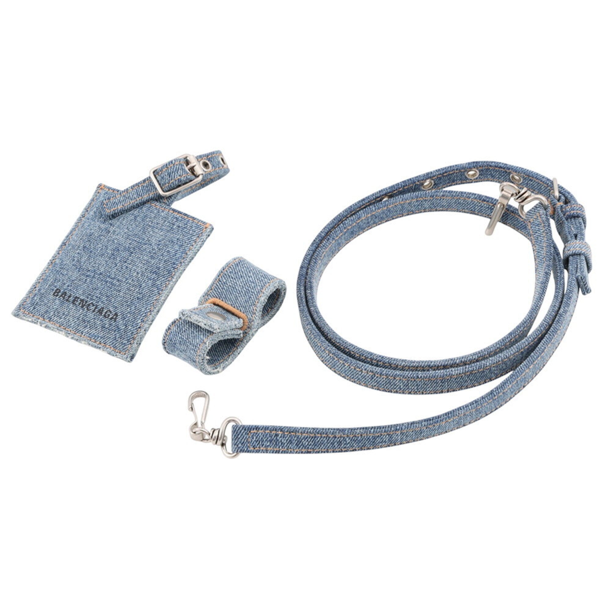 Balenciaga Blue Denim Basket Handbag Shoulder Bag (Pre-Owned)