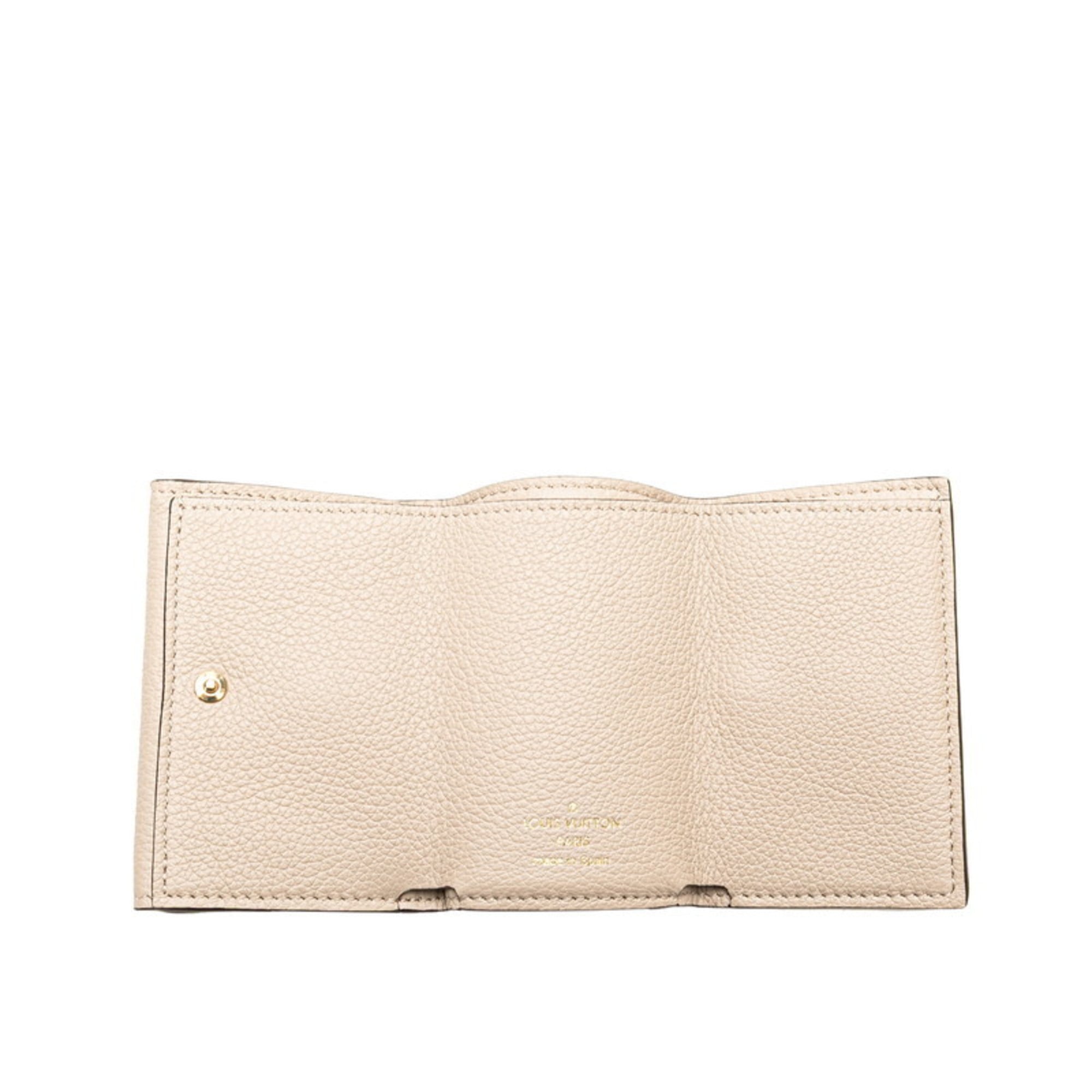 Louis Vuitton Grayish Leather Wallet (Tri-Fold) (Pre-Owned)