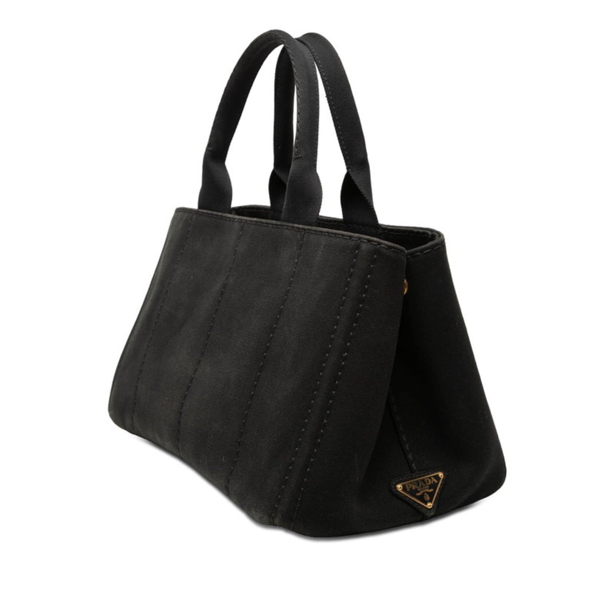 Prada Black Canapa Handbag Tote Bag (Pre-Owned)