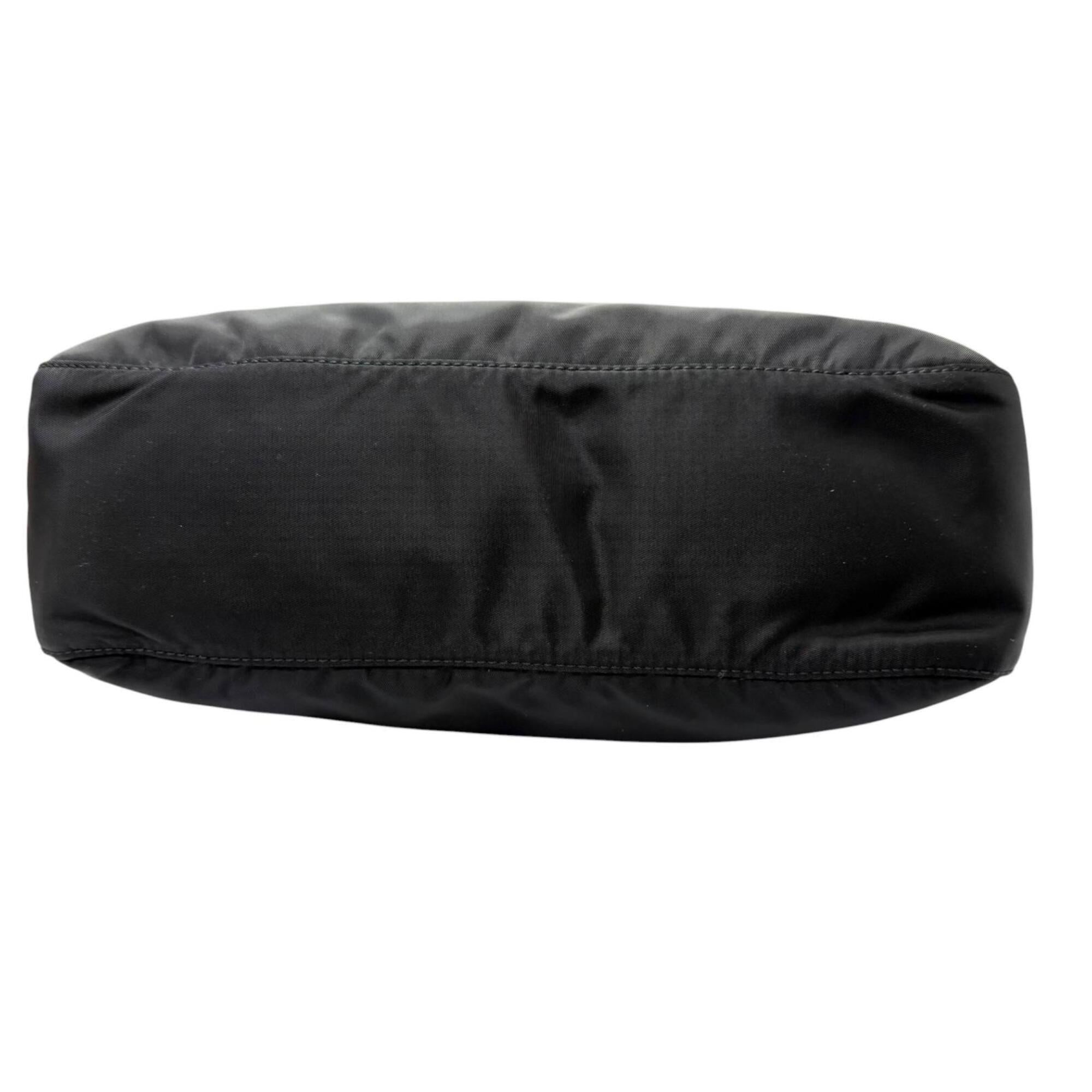Prada Black Nylon Leather Pouch Shoulder Bag (Pre-Owned)