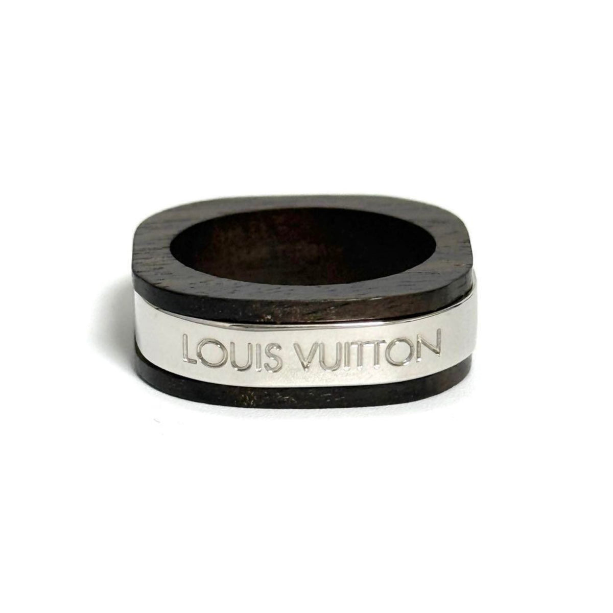 Louis Vuitton Metal Wood Band Ring (Pre-Owned)