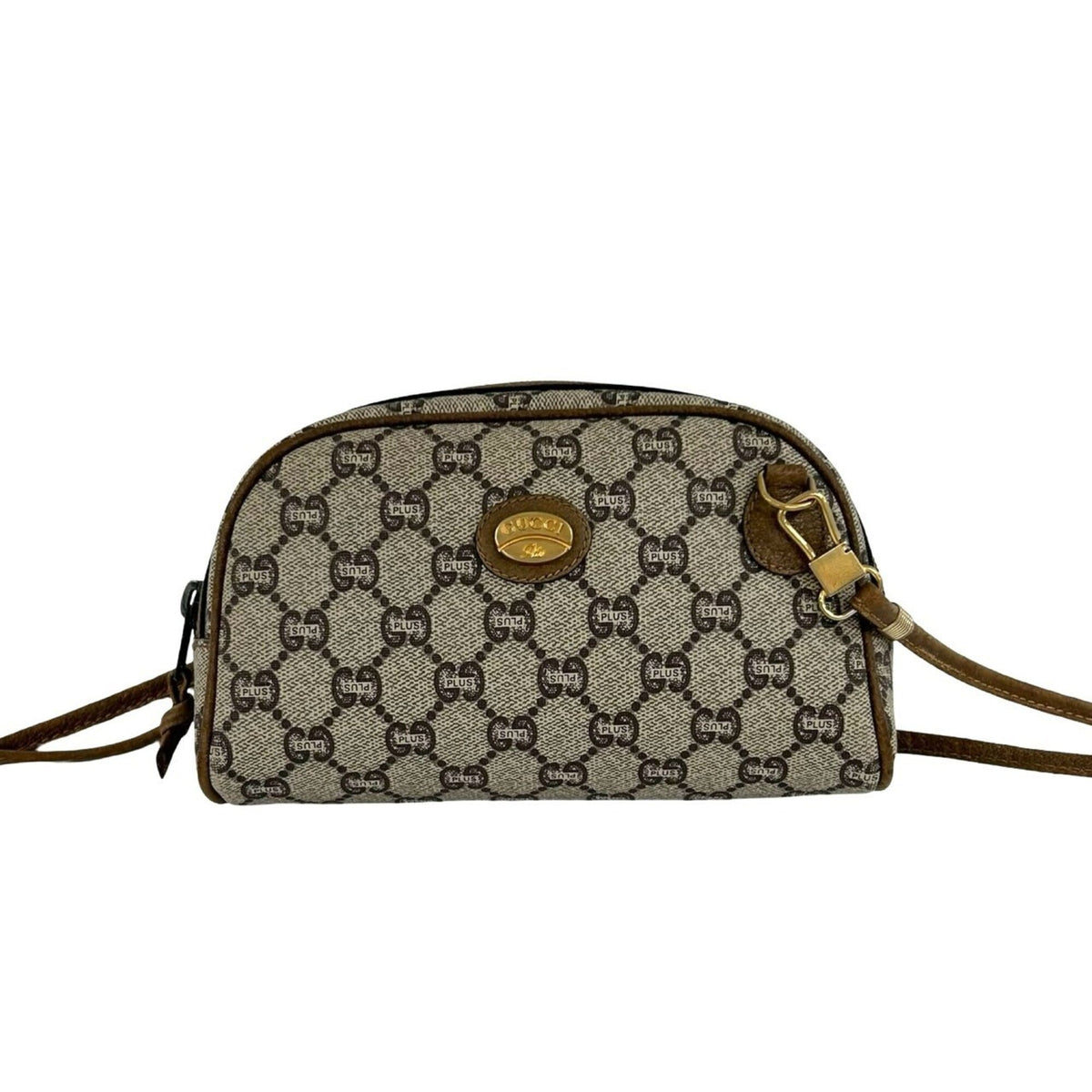 Gucci Brown Leather Pvc Pochette Shoulder Bag (Pre-Owned)