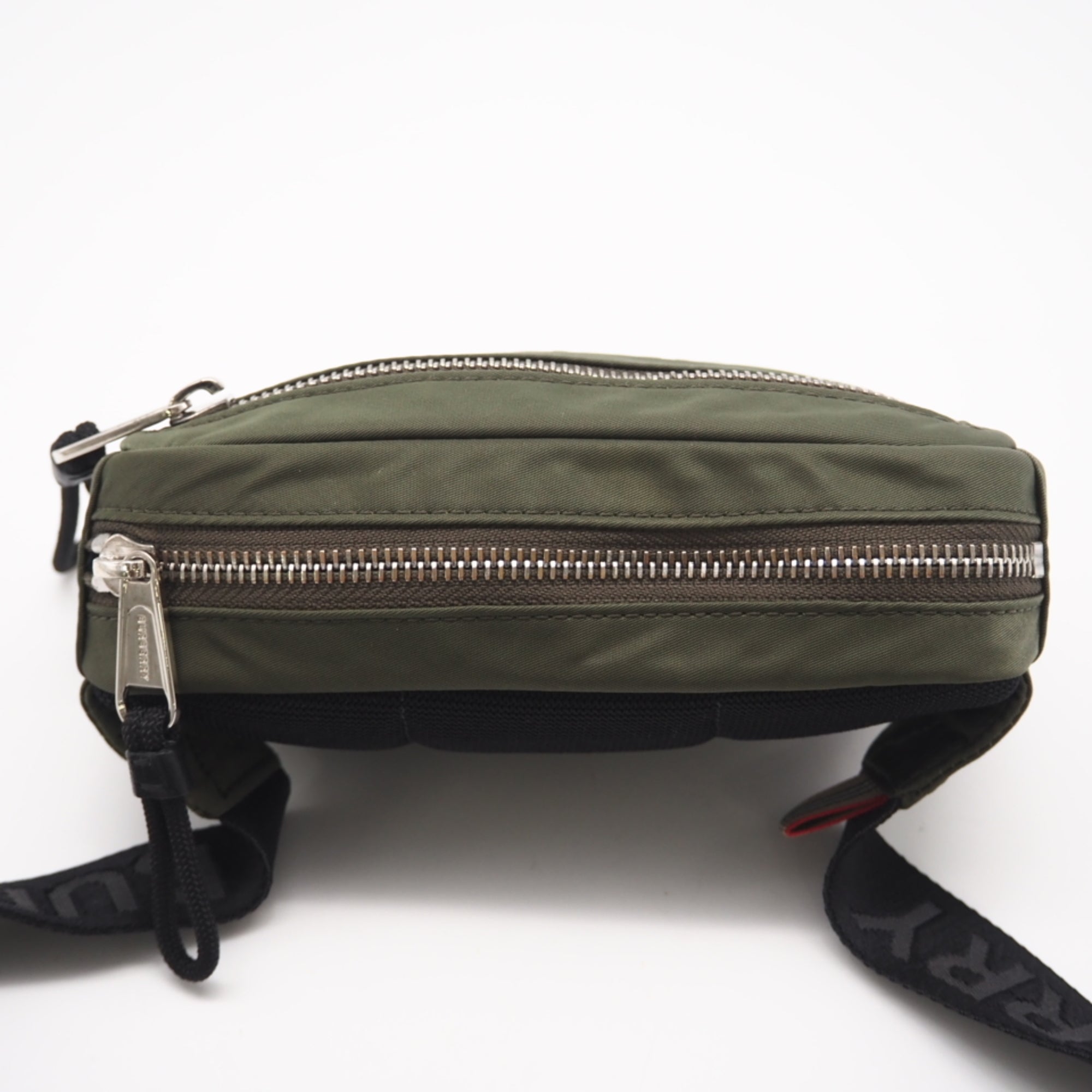 Burberry Black Khaki White Nylon Fanny Pack (Pre-Owned)