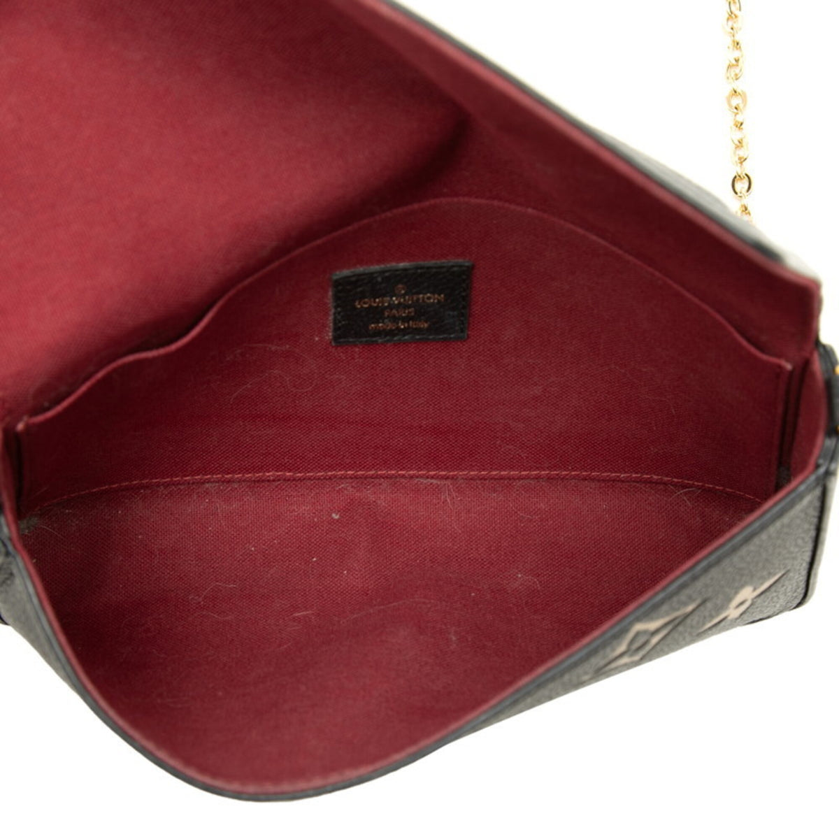 Louis Vuitton Monogram Empreinte Beige Black Leather Pochette Shoulder Bag (Pre-Owned)