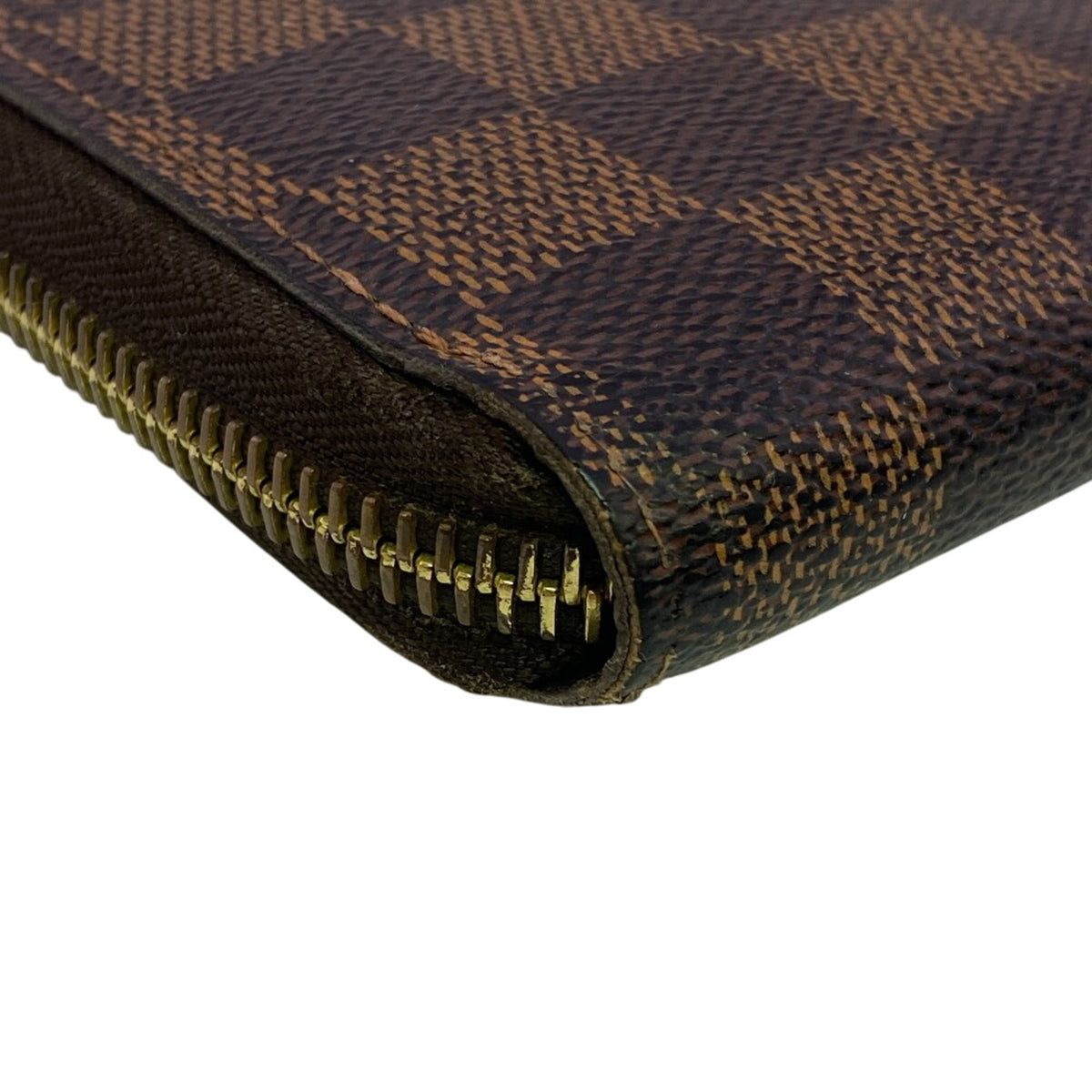 Louis Vuitton Damier Brown Leather Long Wallet (Bi-Fold) (Pre-Owned)