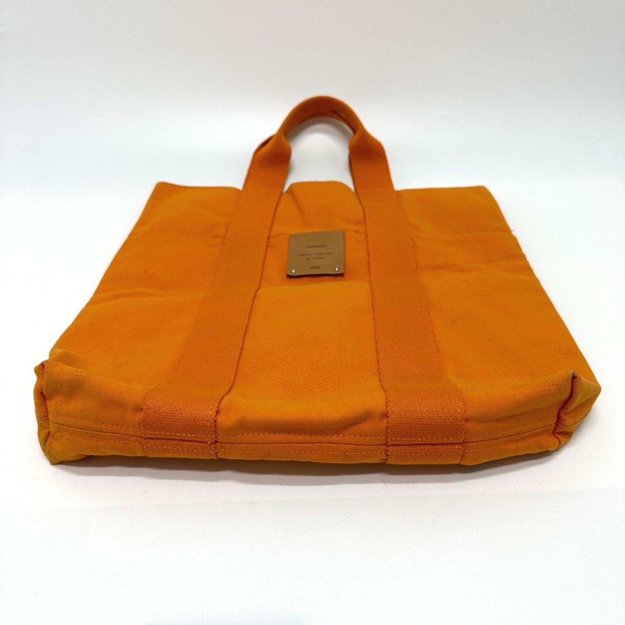 Hermes Orange Canvas Tote Bag (Pre-Owned)