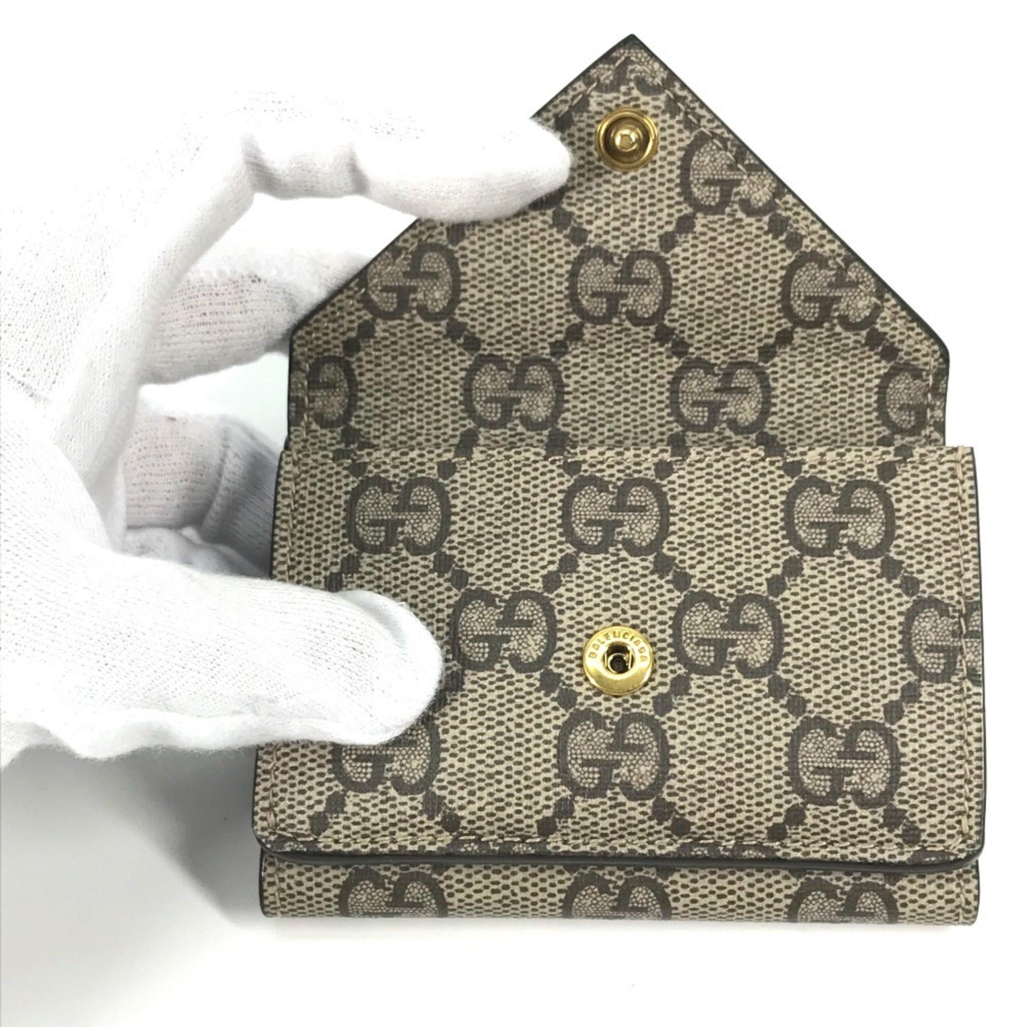 Gucci Beige White Gg Supreme Wallet (Tri-Fold) (Pre-Owned)
