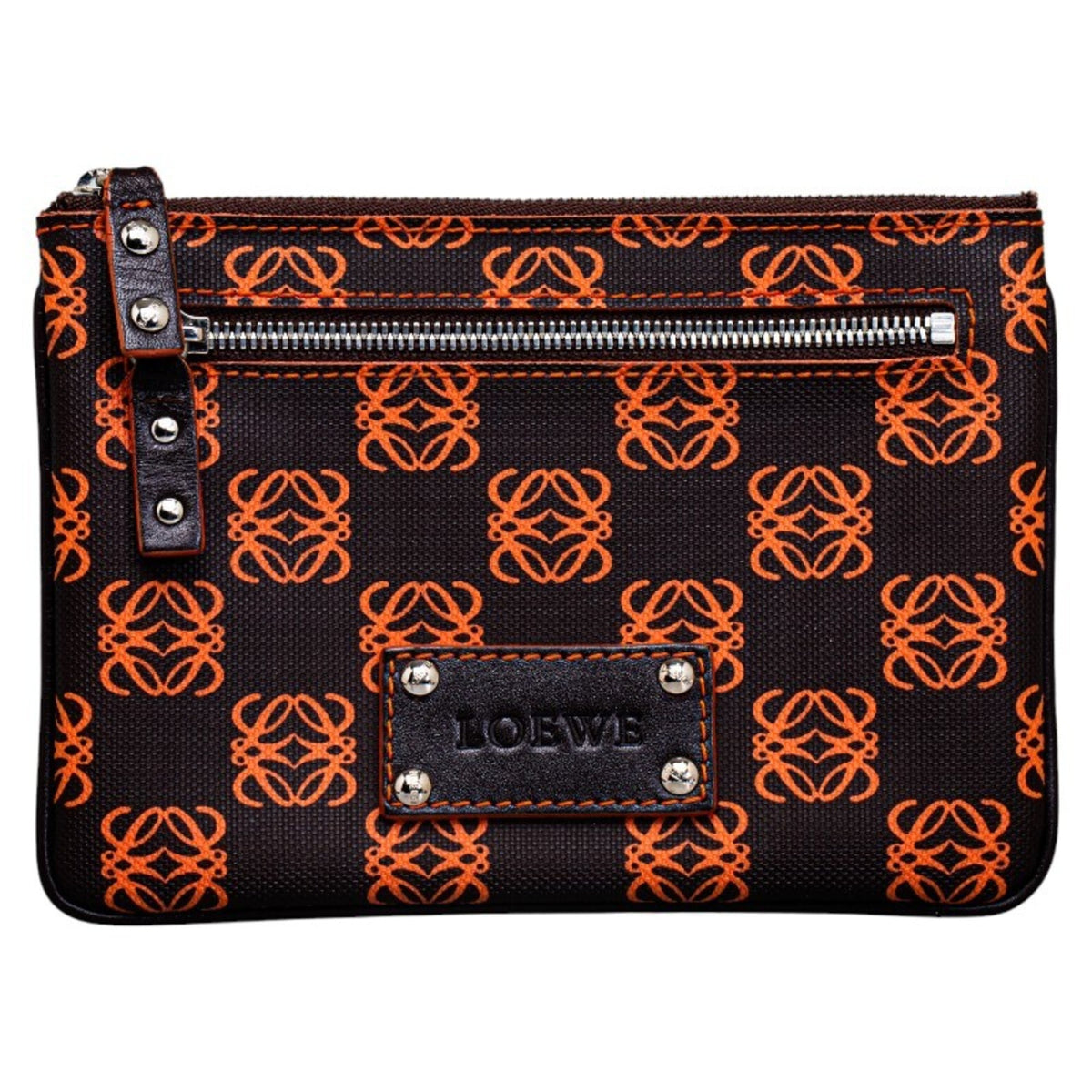 Loewe Black Orange Pvc Leather Pouch (Pre-Owned)