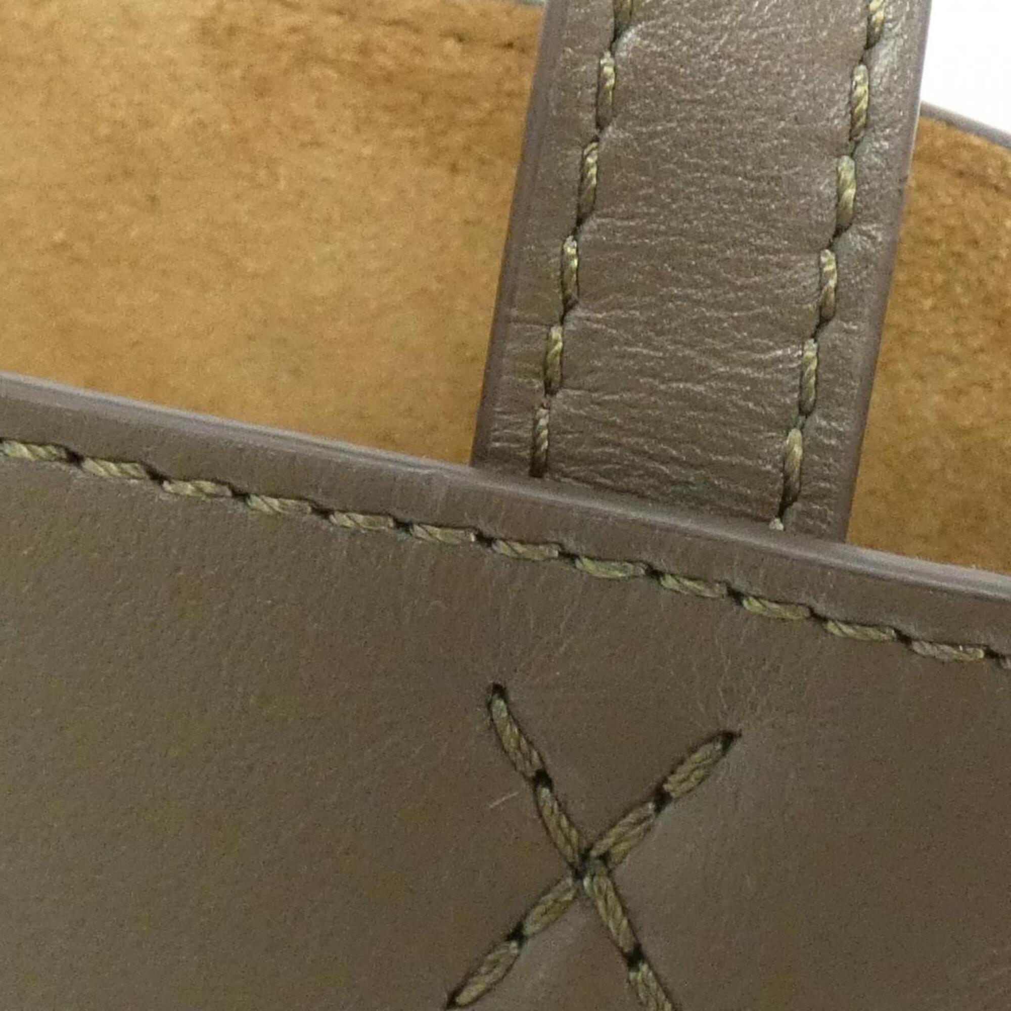 Loewe Puzzle Dark Khaki Leather Handbag (Pre-Owned)