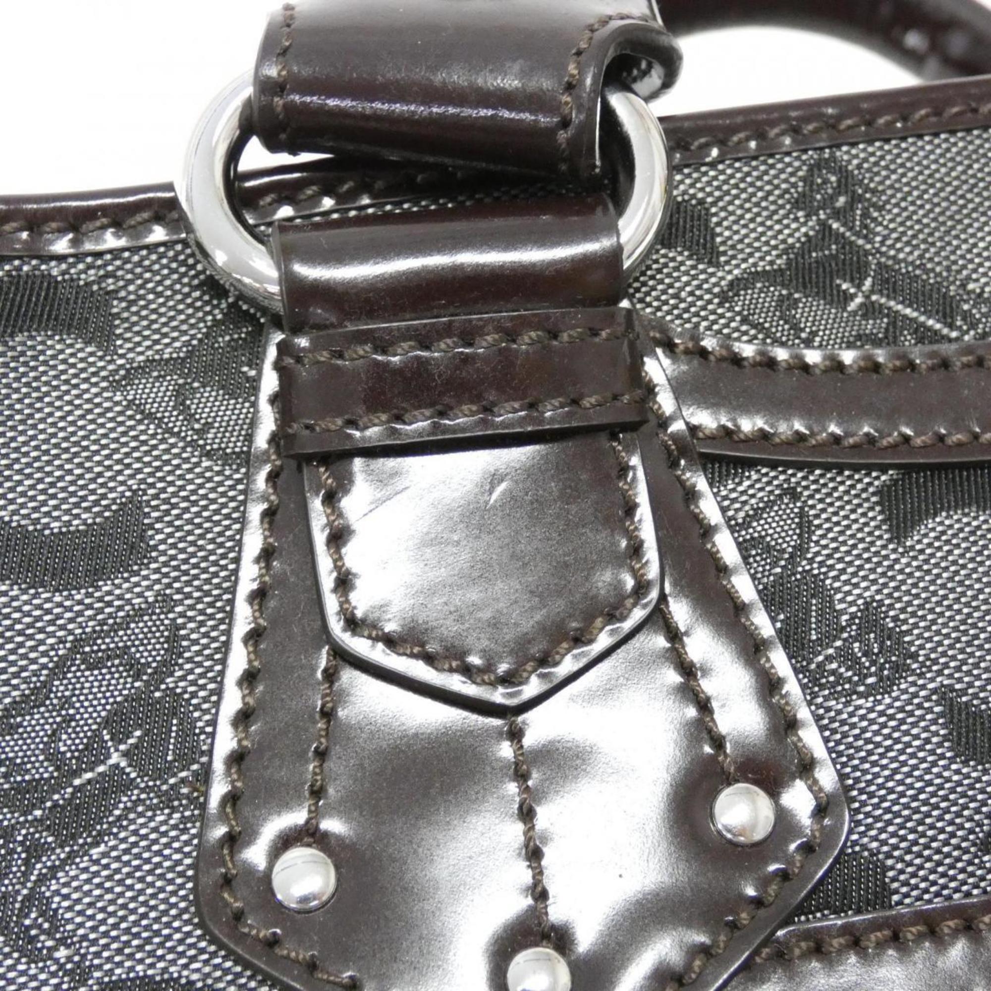 Celine Boogie Gunmetal Canvas Handbag (Pre-Owned)