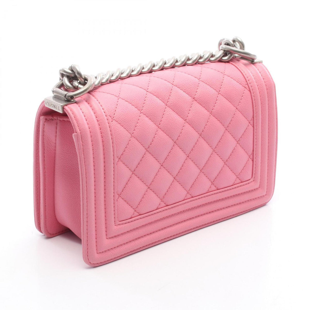 Chanel Pink Grained Calfskin Handbag Shoulder Bag (Pre-Owned)