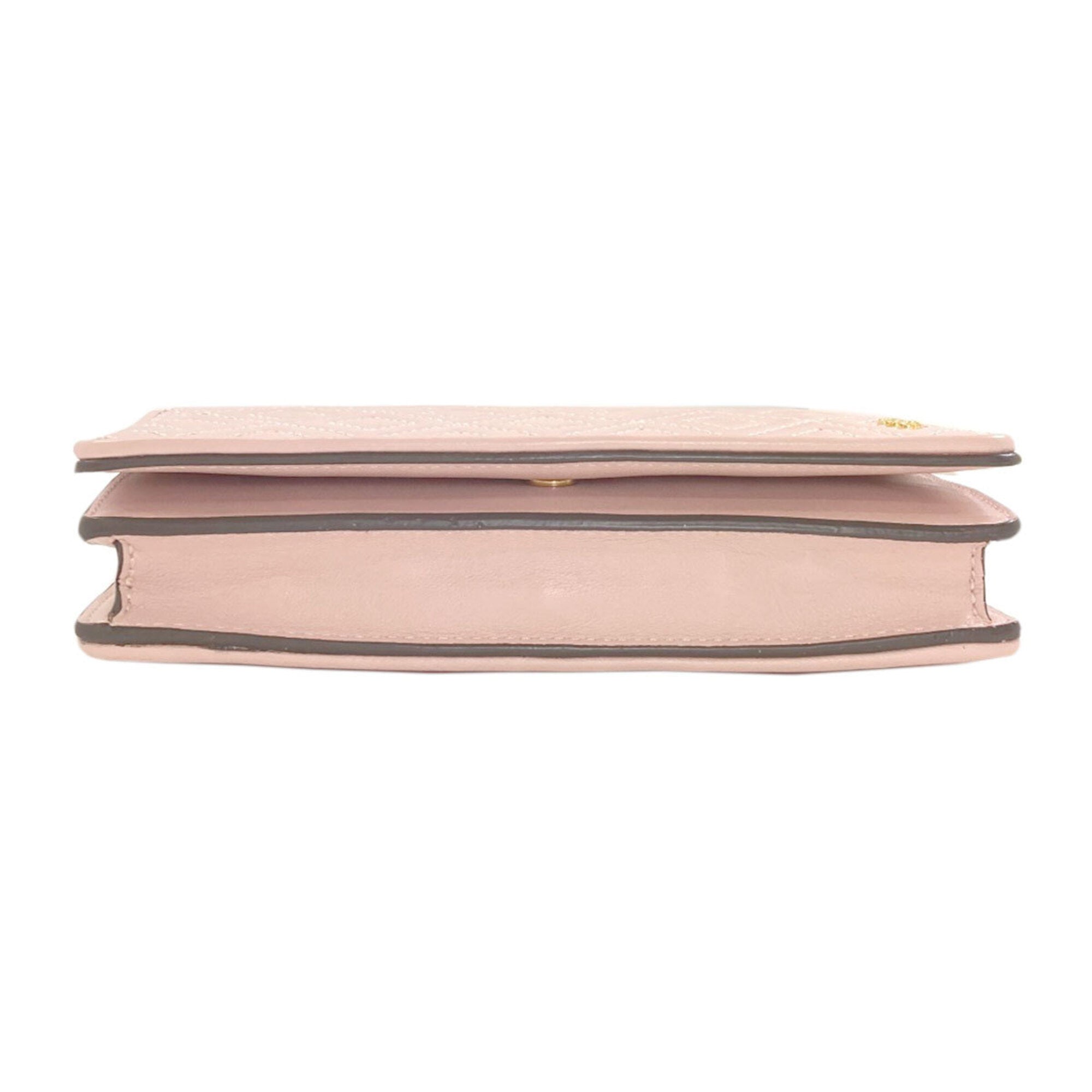 Tory Burch Pink Leather Chain/Shoulder Wallet (Pre-Owned)