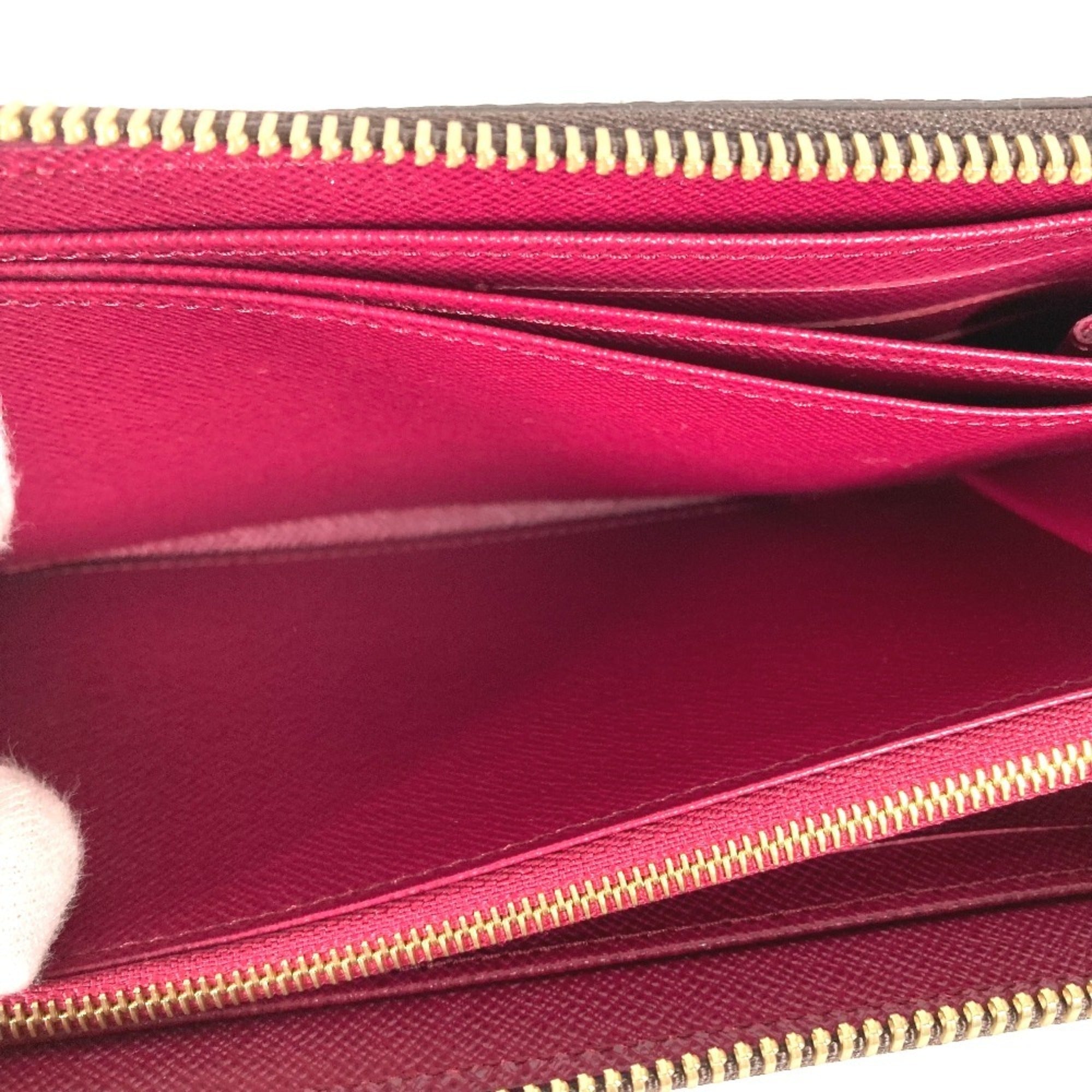 Louis Vuitton Monogram Brown Fuchsia Monogram Monogram Long Bill Wallet (Bi-Fold) (Pre-Owned)