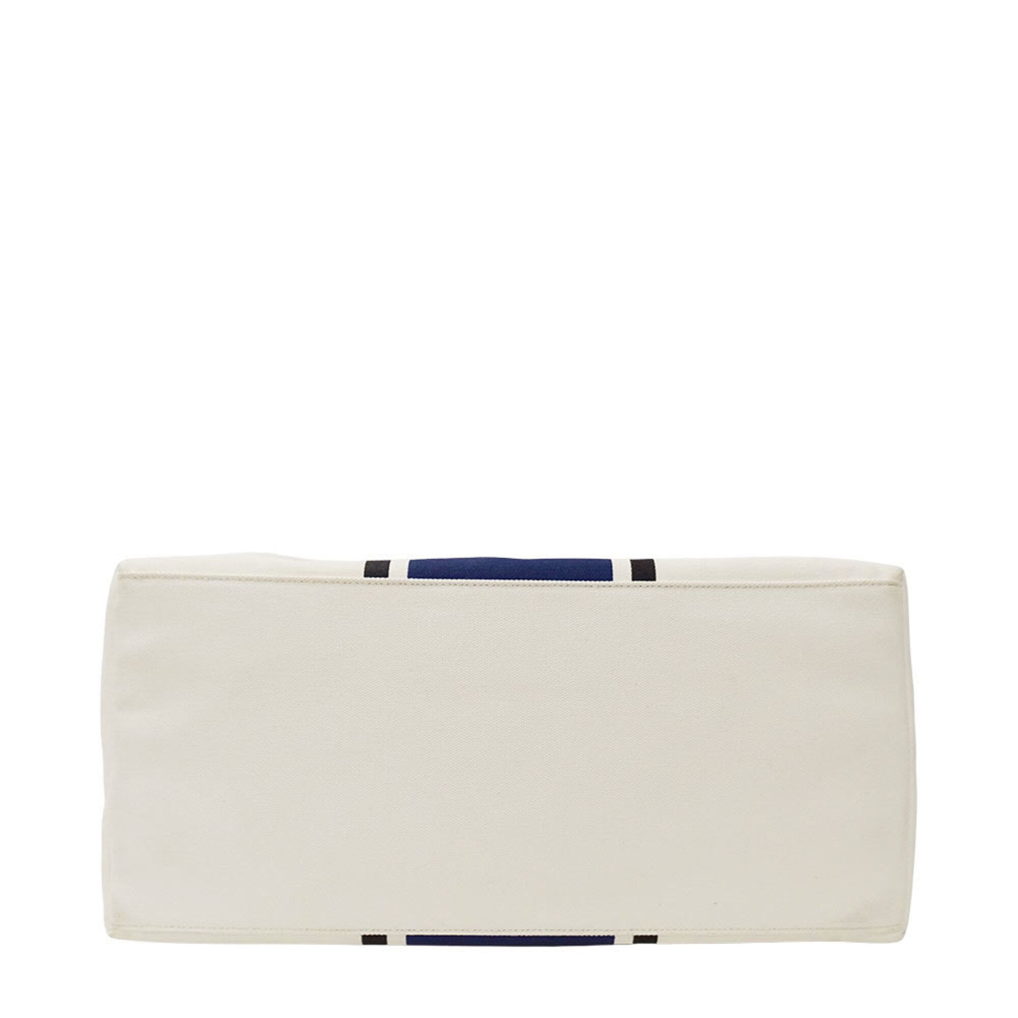 Bottega Veneta Blue Ivory Canvas Handbag Shoulder Bag Tote Bag (Pre-Owned)