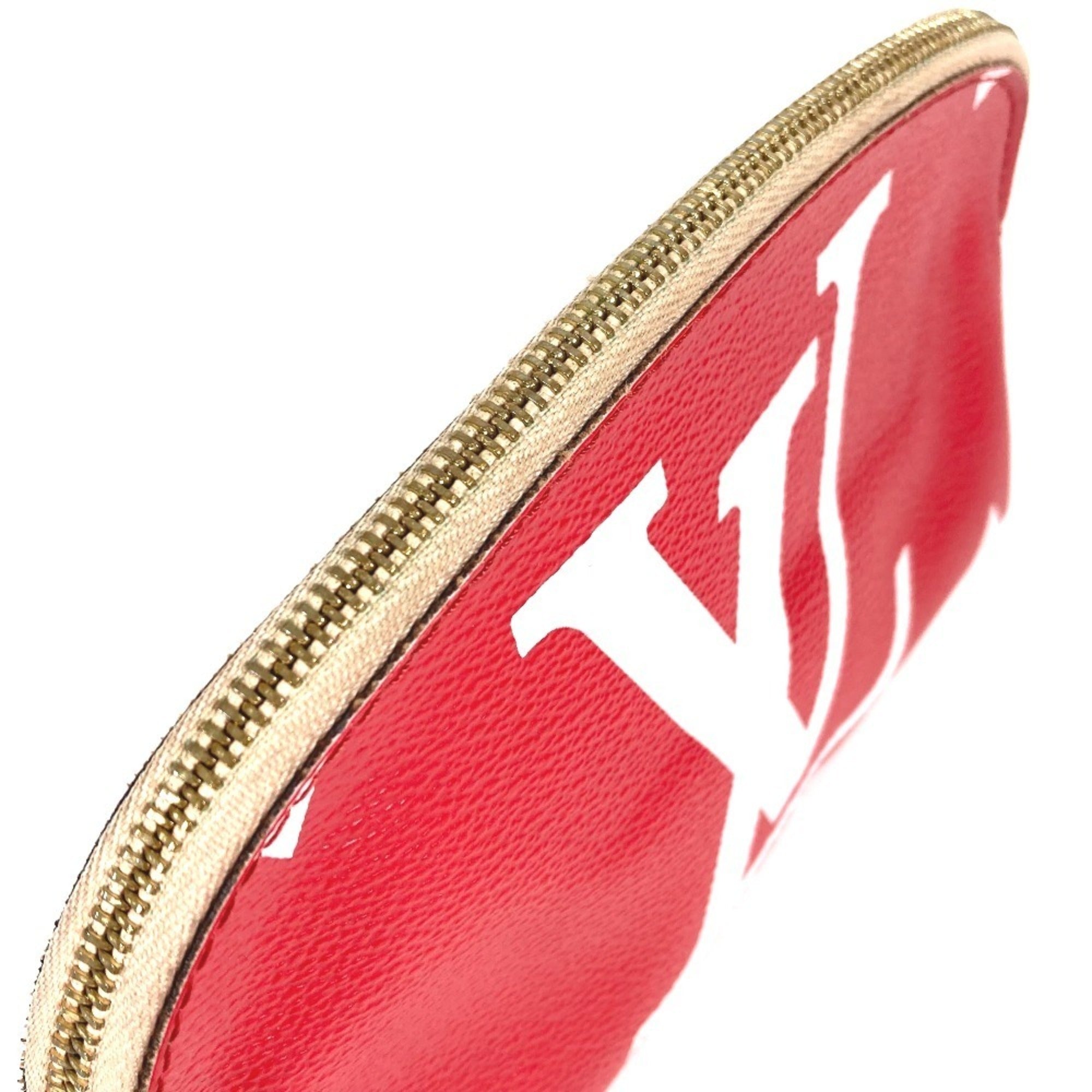 Louis Vuitton Pink Red Color Monogram Pouch (Pre-Owned)