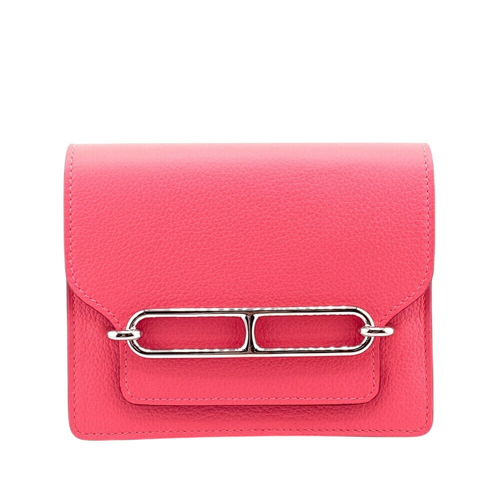 Hermes Pink Leather Wallet (Bi-Fold) (Pre-Owned)