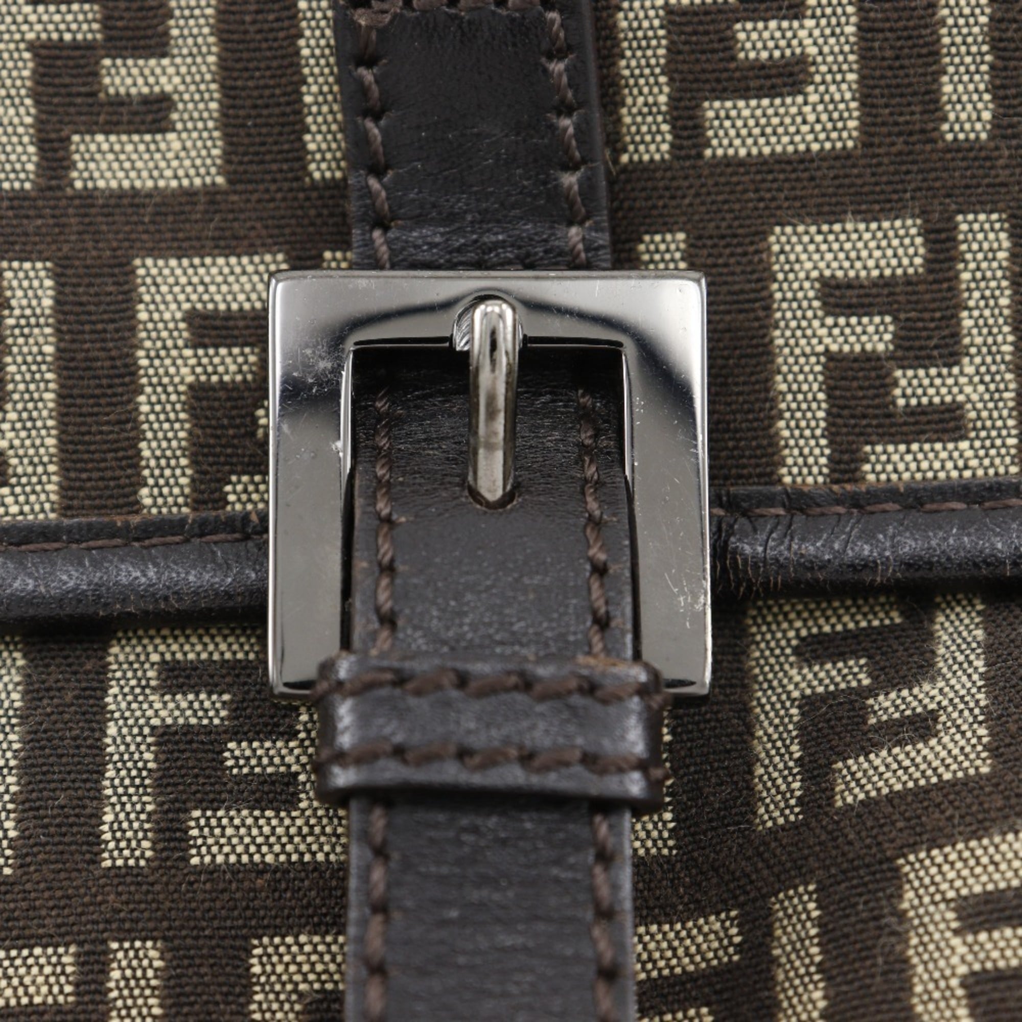 Fendi Brown Zucchino Shoulder Bag (Pre-Owned)