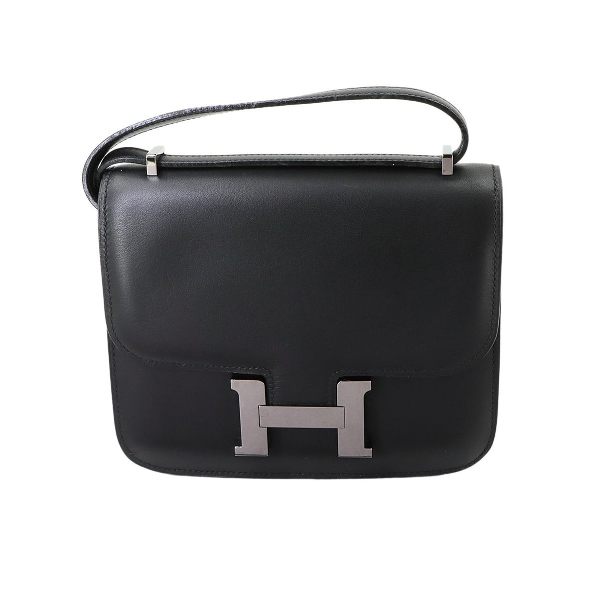 Hermes Constance Black Box Calf Leather Handbag Shoulder Bag (Pre-Owned)