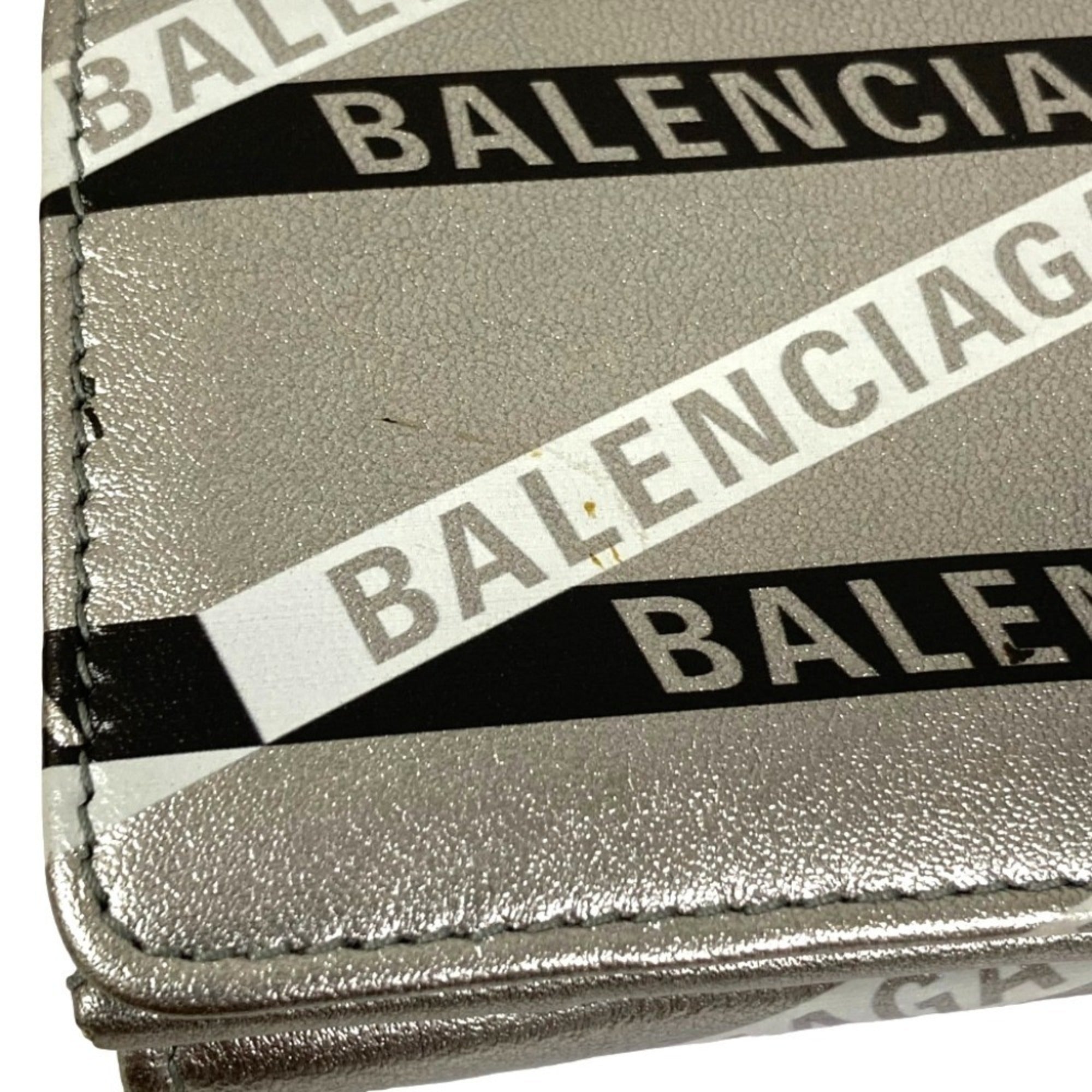 Balenciaga Silver Black Leather Wallet (Bi-Fold) (Pre-Owned)