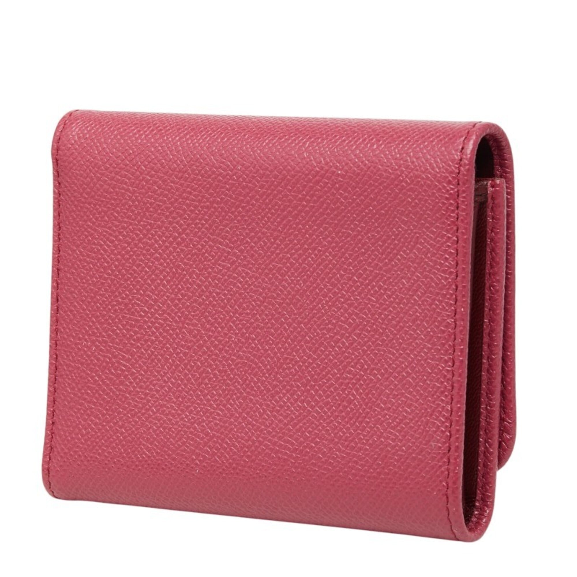 Bvlgari Pink Leather Wallet (Tri-Fold) (Pre-Owned)