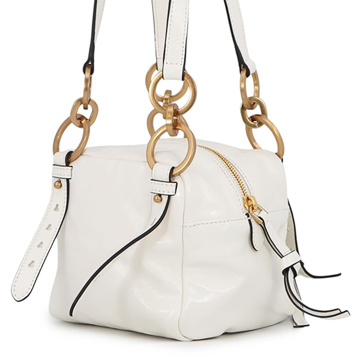 Prada White Leather Handbag Shoulder Bag (Pre-Owned)