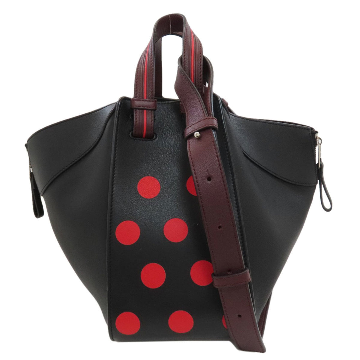 Loewe Black Red Color Leather Handbag (Pre-Owned)