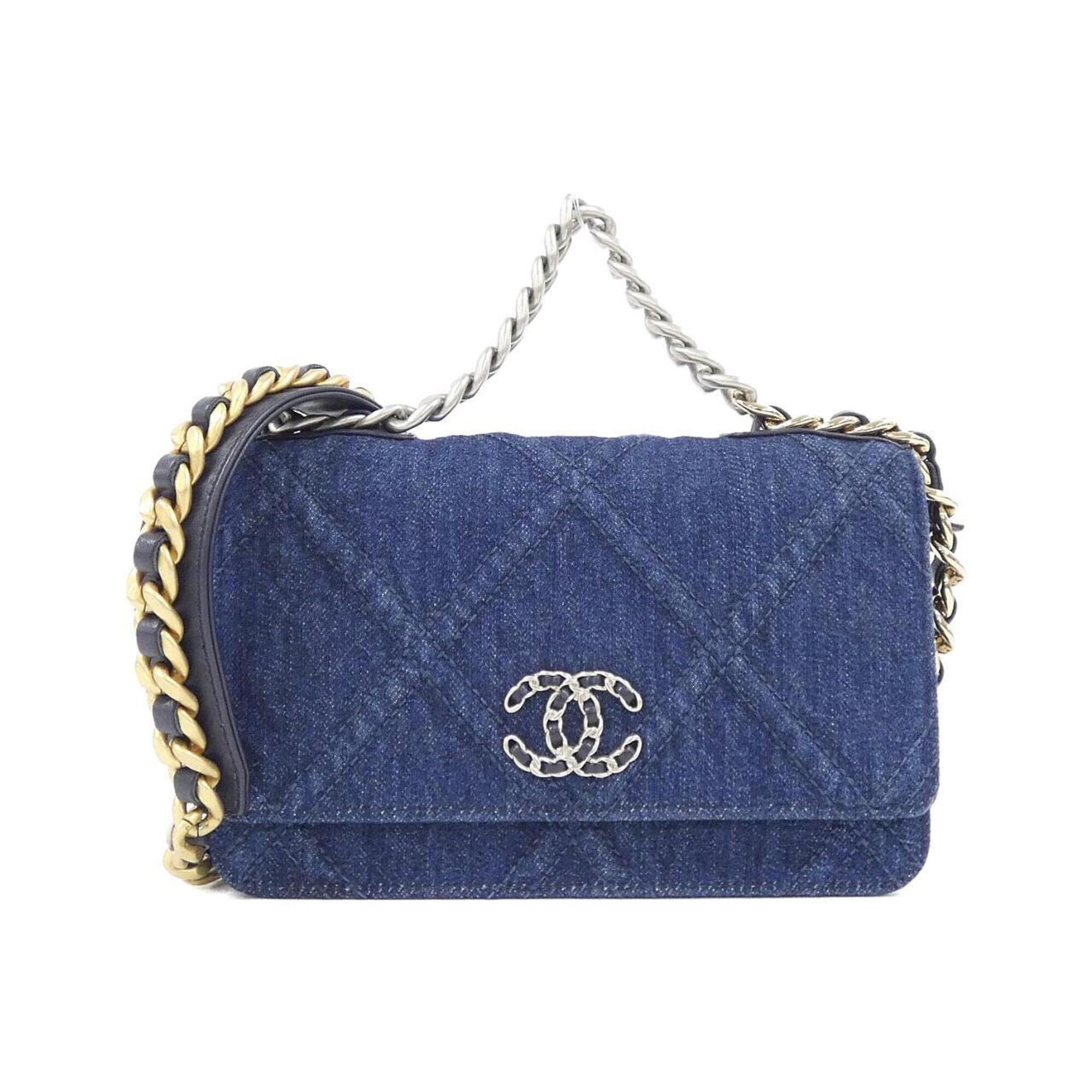 Chanel Blue Denim Chain/Shoulder Wallet (Pre-Owned)